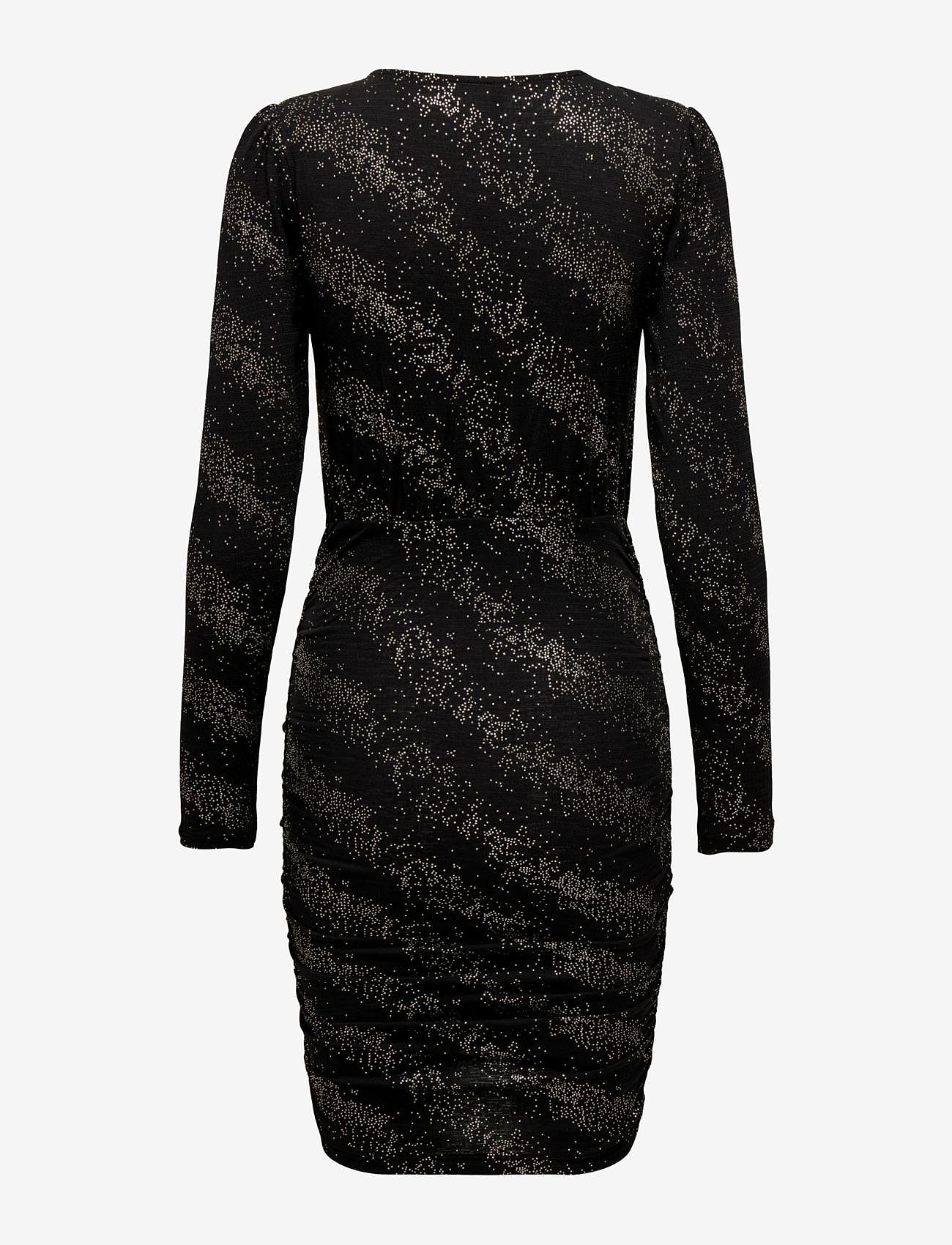 ONLY - ONLNEW PELLA L/S WRAP FOIL DRESS JRS - feestelijke kleding voor outlet-prijzen - black - 1