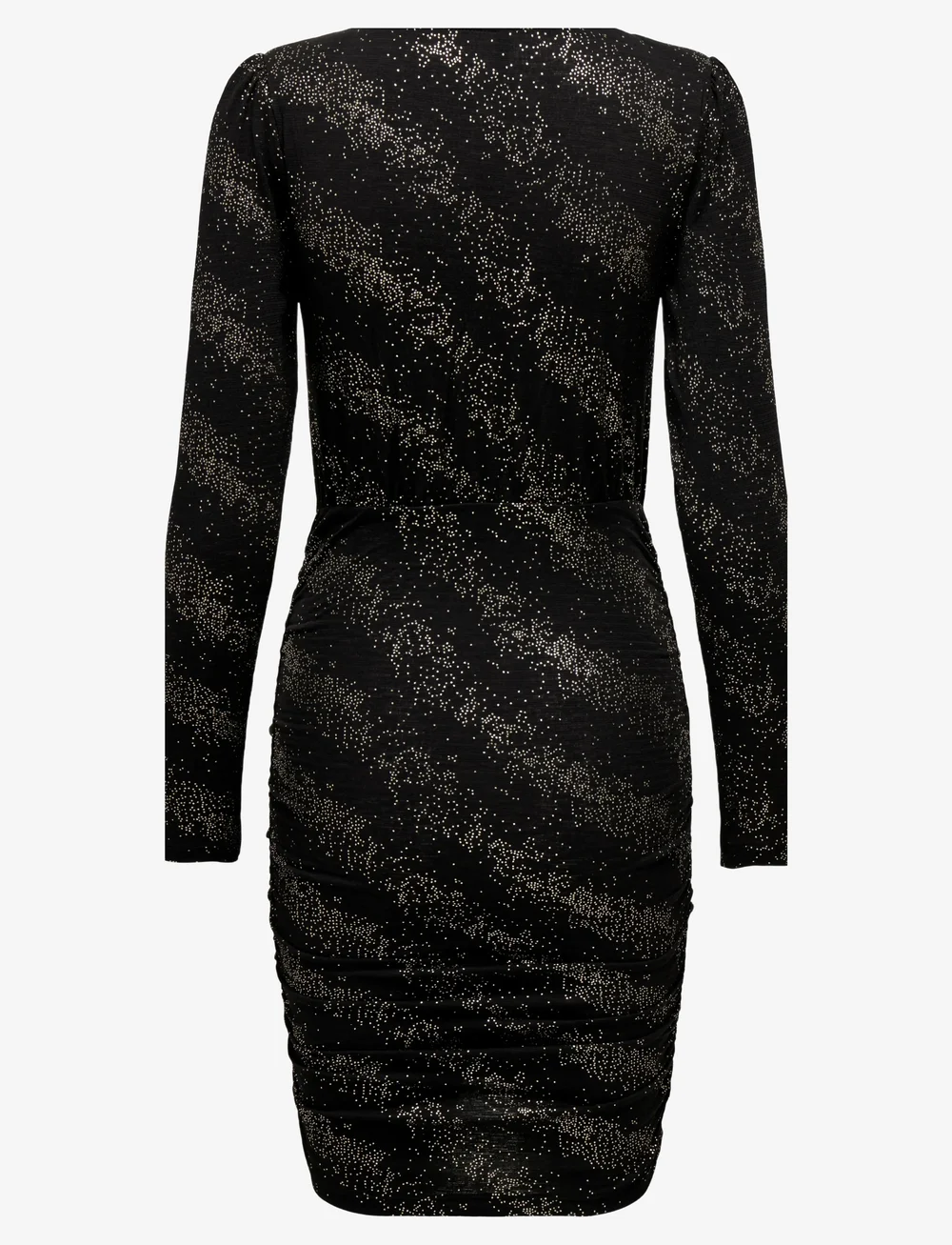 ONLY - ONLNEW PELLA L/S WRAP FOIL DRESS JRS - stramme kjoler - black - 2