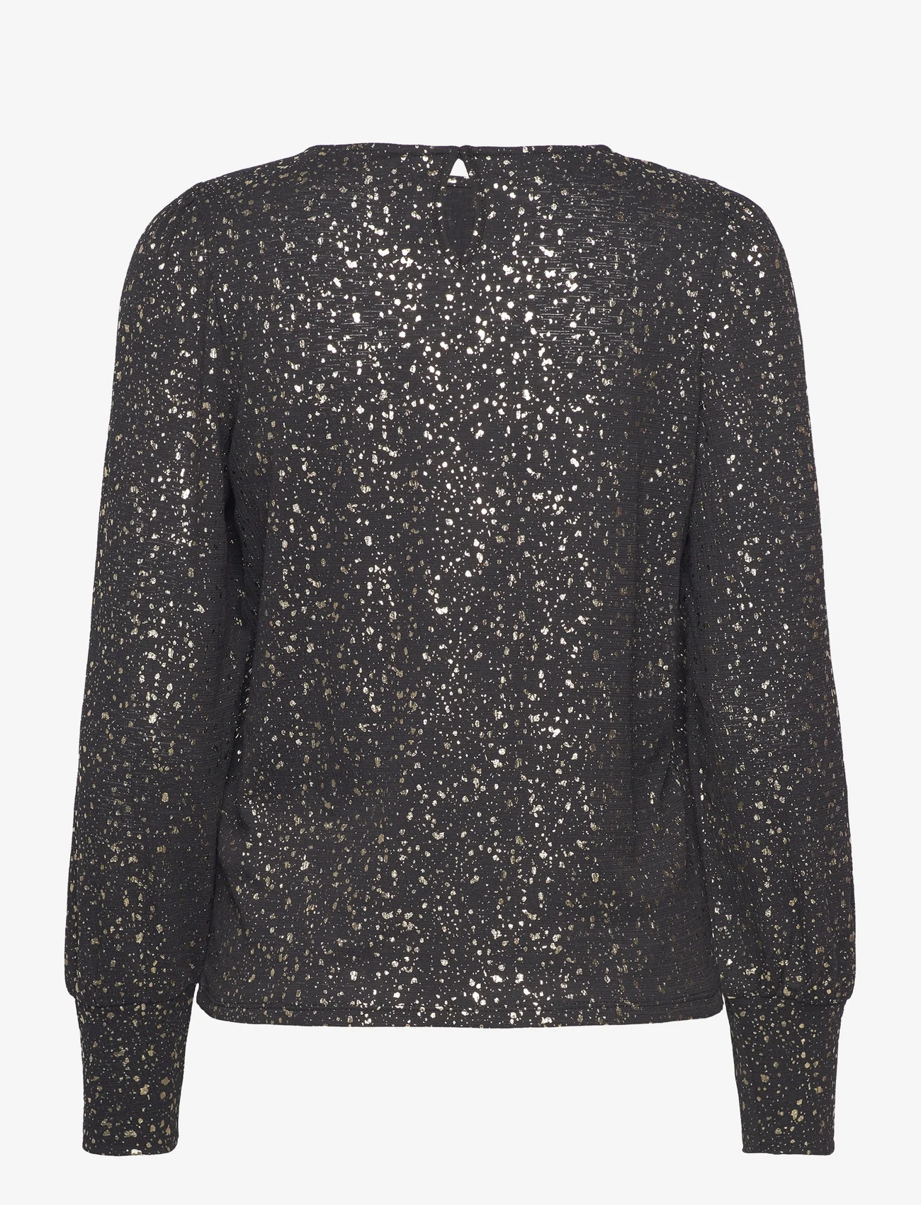 ONLY - ONLPELLA L/S FOIL PUFF TOP JRS - long-sleeved blouses - black - 1