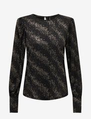 ONLY - ONLPELLA L/S FOIL PUFF TOP JRS - long-sleeved blouses - black - 0