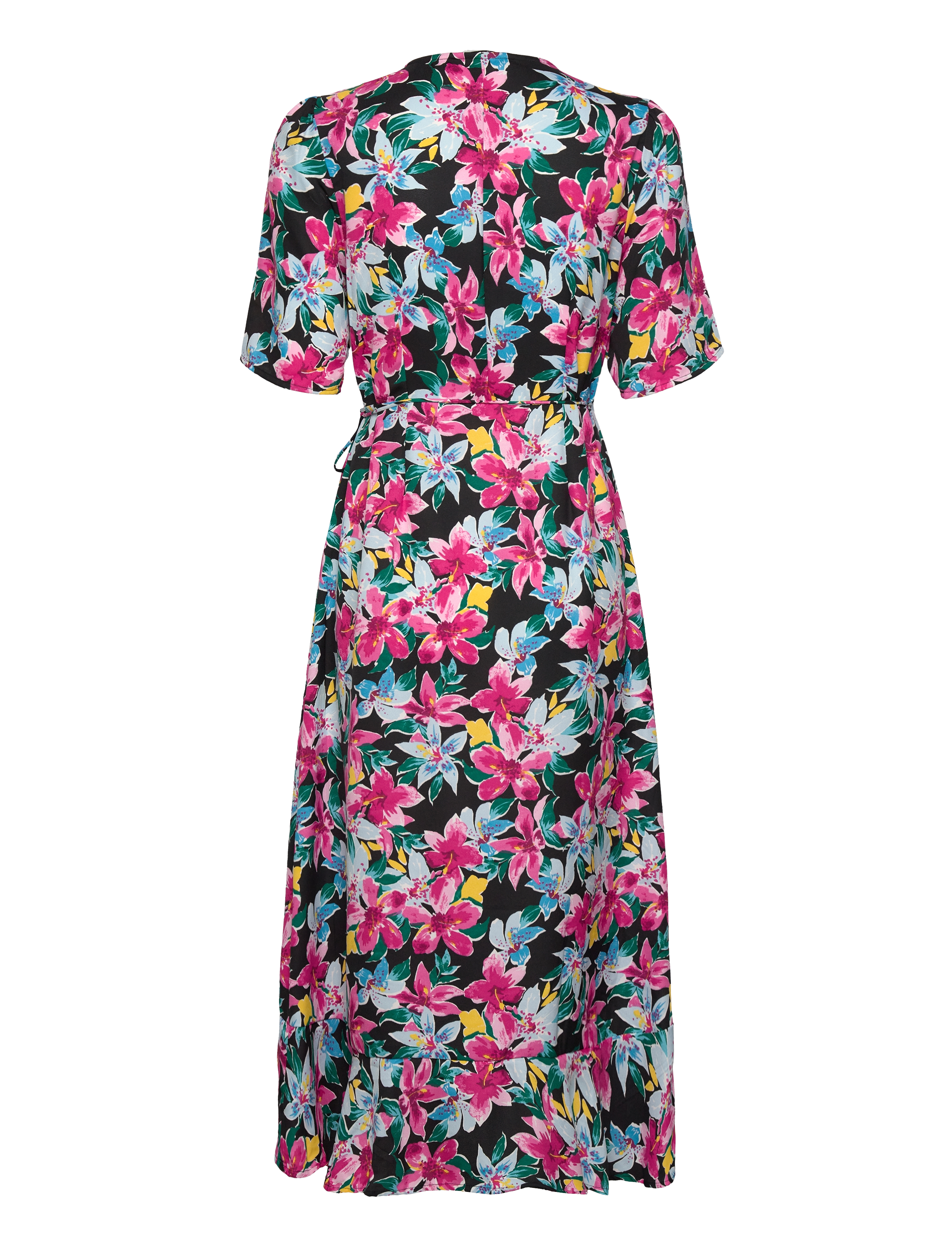 ONLY - ONLLEAH S/S WRAP MIDI DRESS EX PTM - laveste priser - black - 1