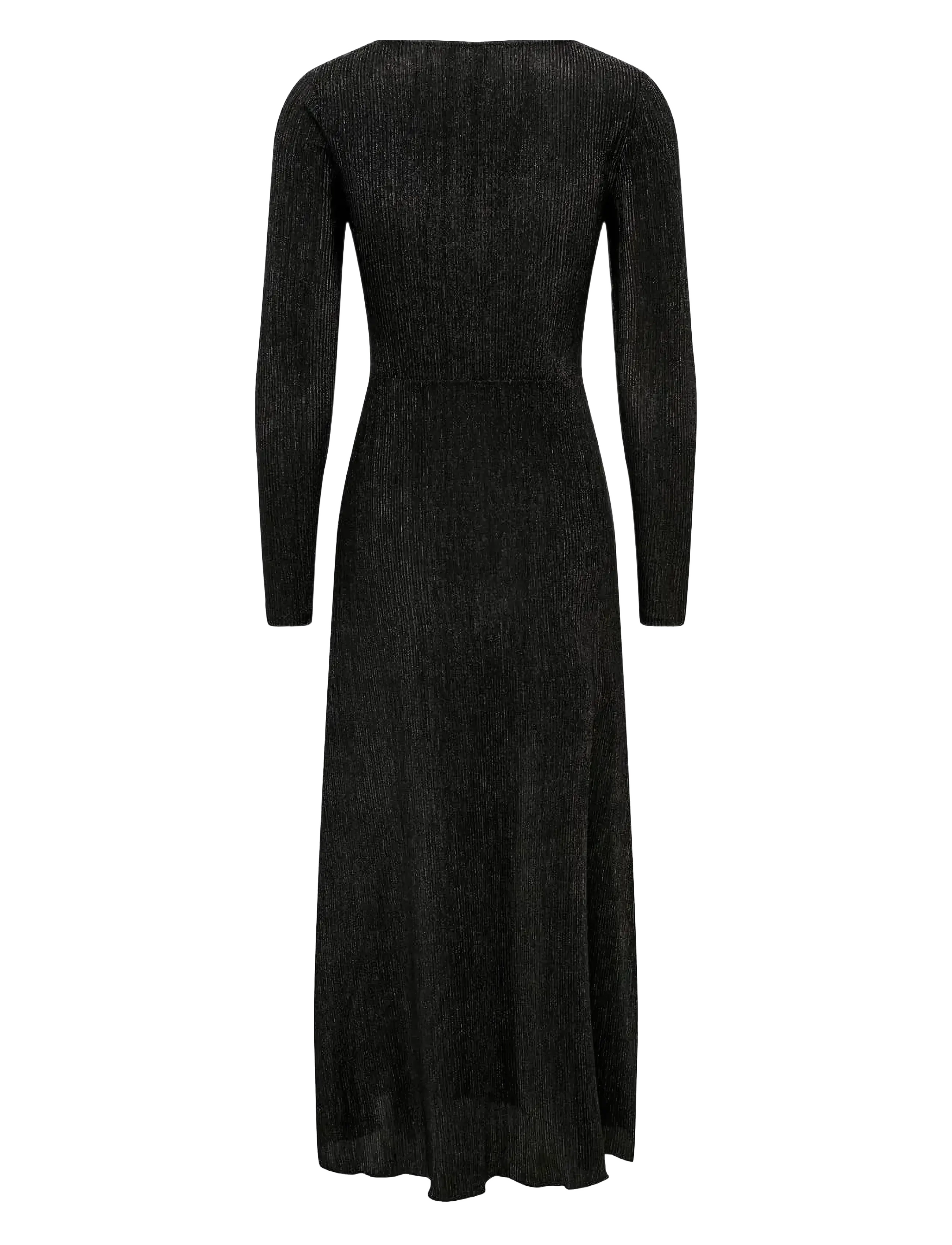 ONLY - ONLACE L/S V-NECK SHINE DRESS JRS - laveste priser - black - 1