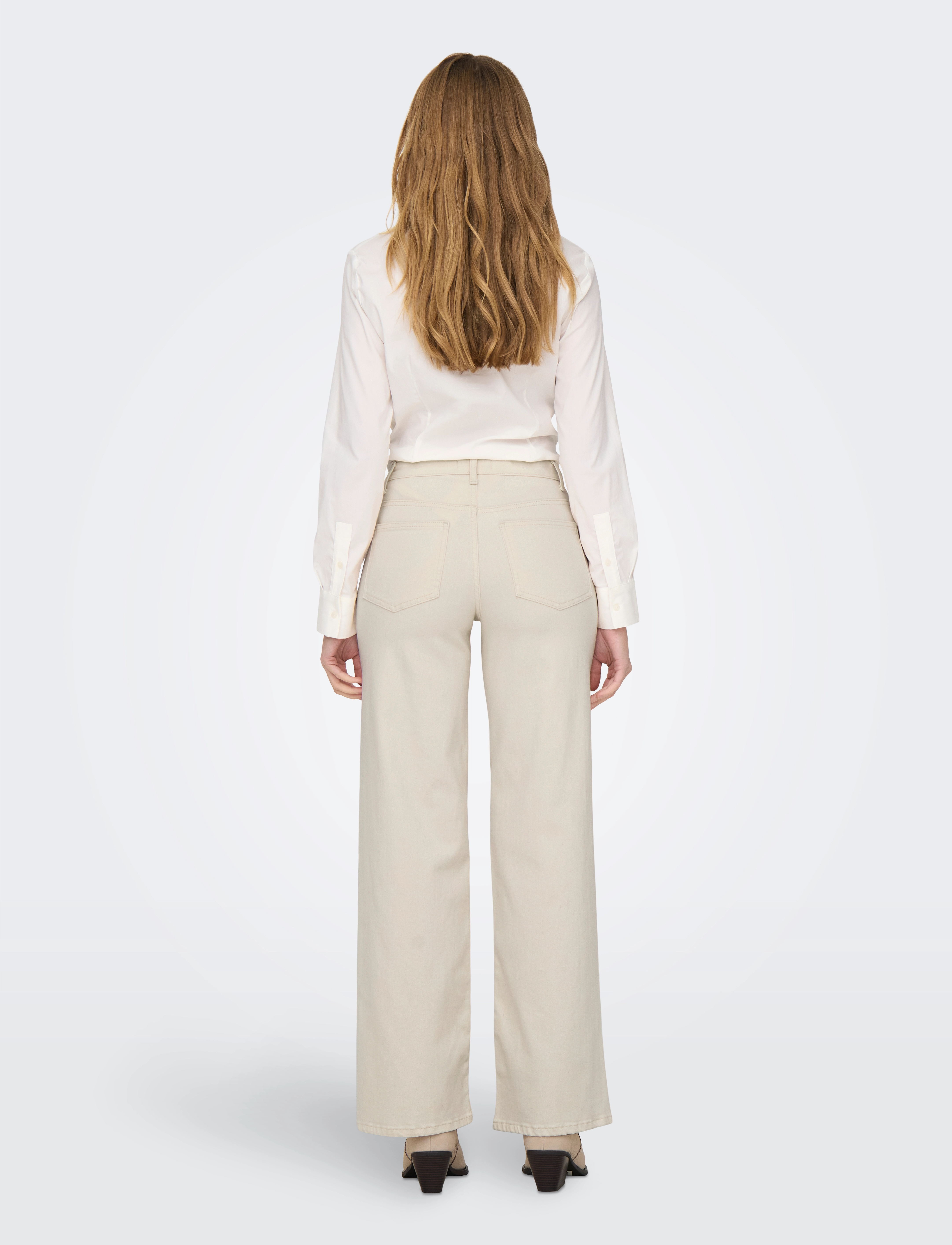 ONLY - ONLMADISON BLUSH HW WIDE DNM CRO NOOS - ecru - 3