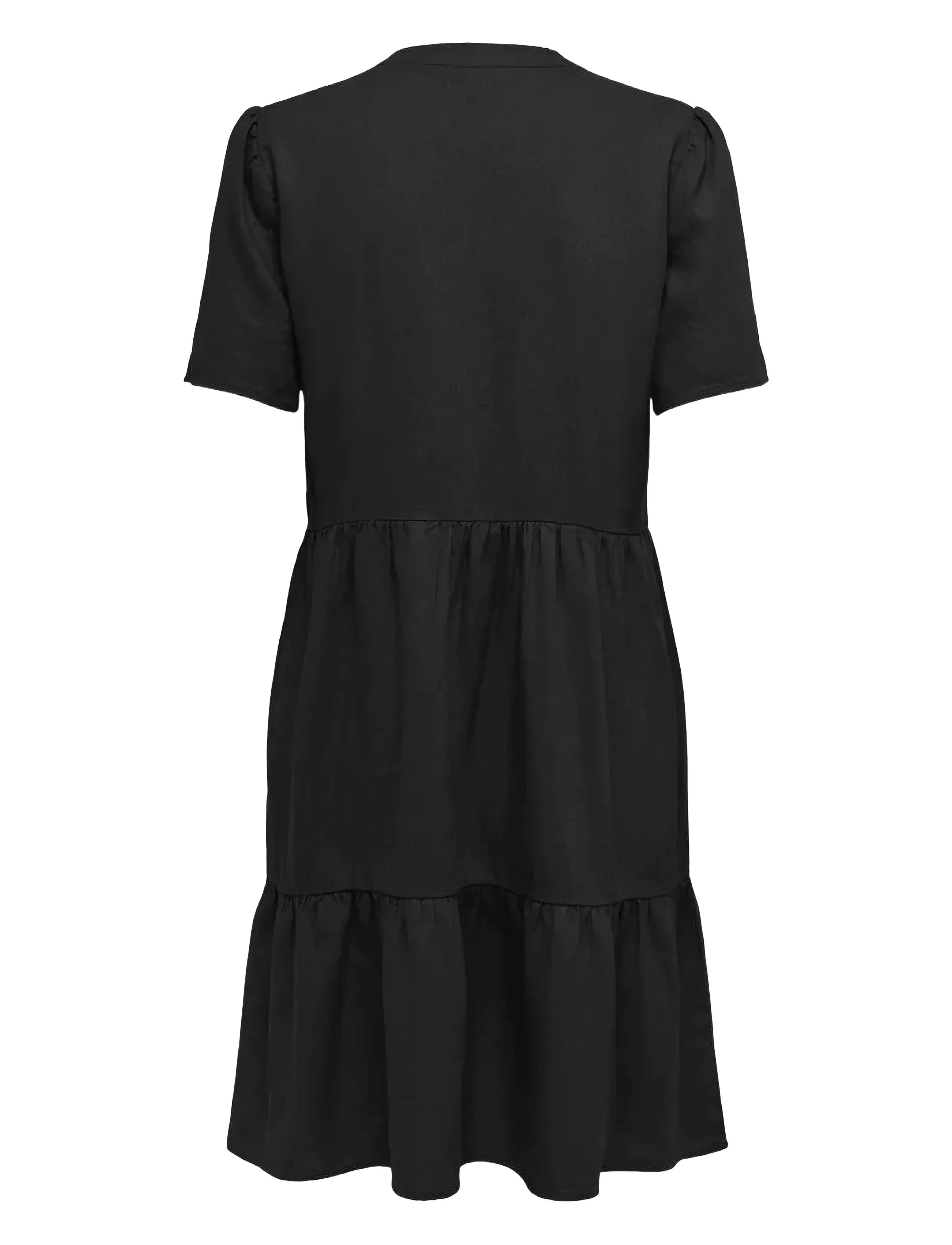 ONLY - ONLTIRI-CARO S/S V-NECK LIN DRESS CC PNT - konfirmation - black - 2
