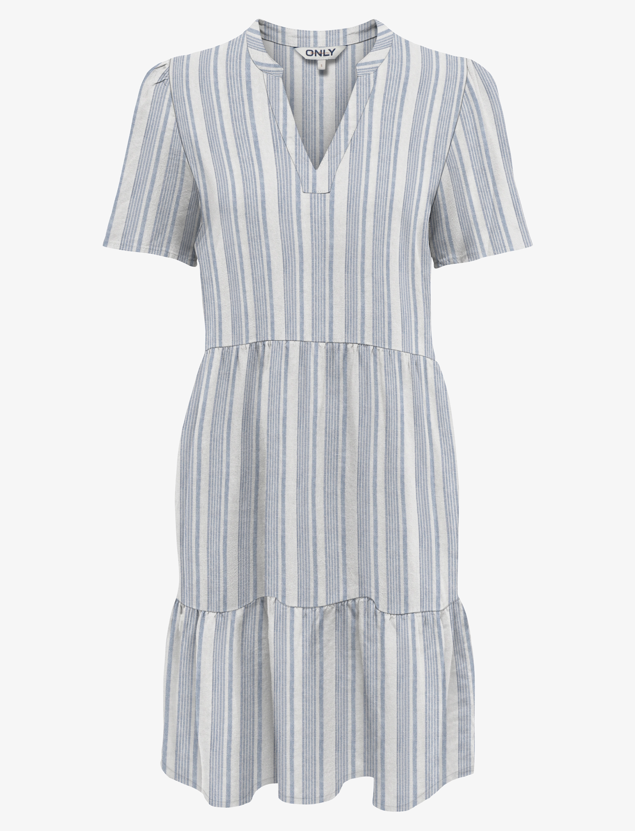 ONLY Onltiri-Caro S/S V-Neck Lin Dress Cc Pnt, M, Dresses, Blau - Short Dress, Frauen