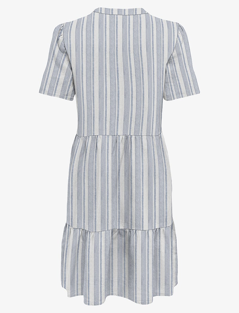 ONLY - ONLTIRI-CARO S/S V-NECK LIN DRESS CC PNT - konfirmation - coronet blue - 1