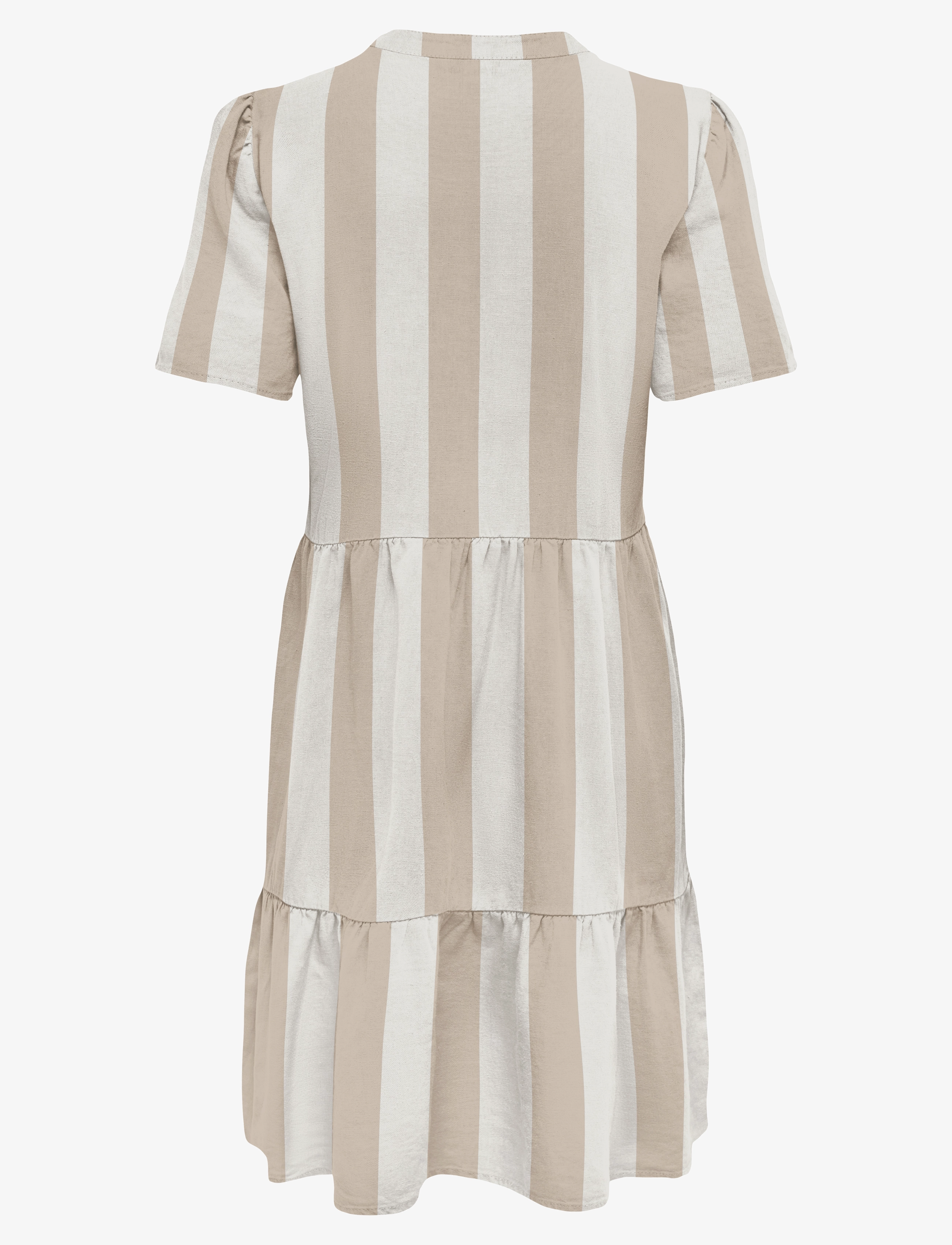 ONLY - ONLTIRI-CARO S/S V-NECK LIN DRESS CC PNT - konfirmation - humus - 2