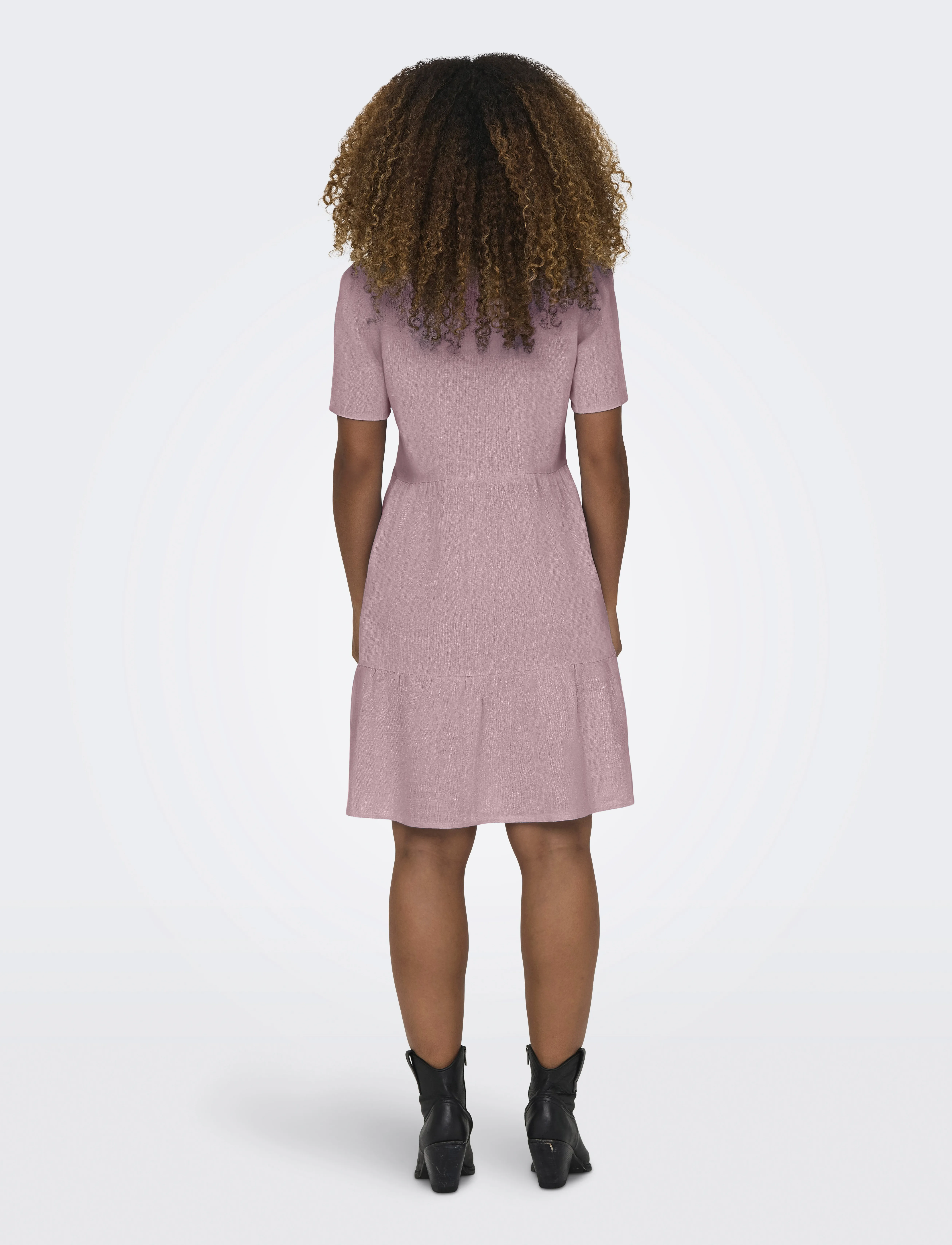 ONLY - ONLTIRI-CARO S/S V-NECK LIN DRESS CC PNT - konfirmationstøj - violet ice - 3