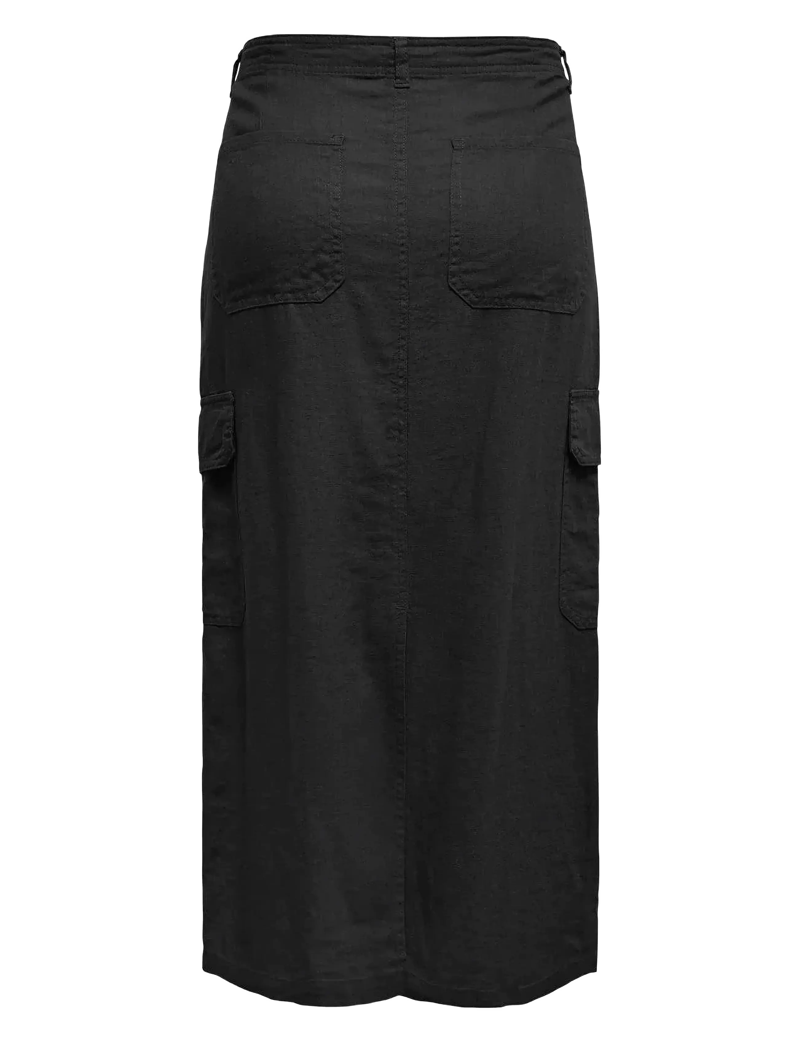 ONLY - ONLMALFY-CARO LINEN LONG SKIRT PNT - laveste priser - black - 1