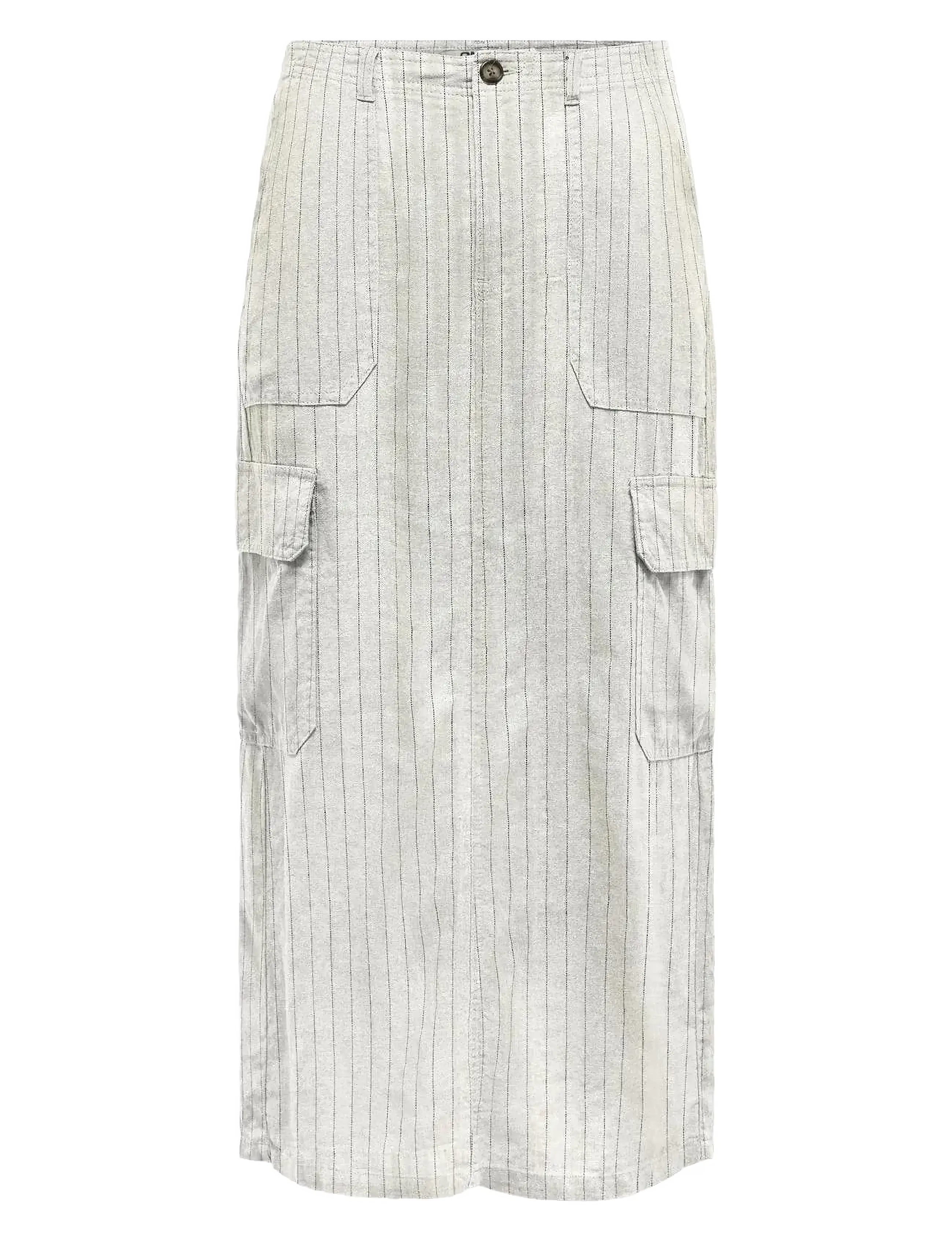 ONLY ONLMALFY-CARO LINEN LONG SKIRT PNT - Seelikud - CLOUD DANCER / white