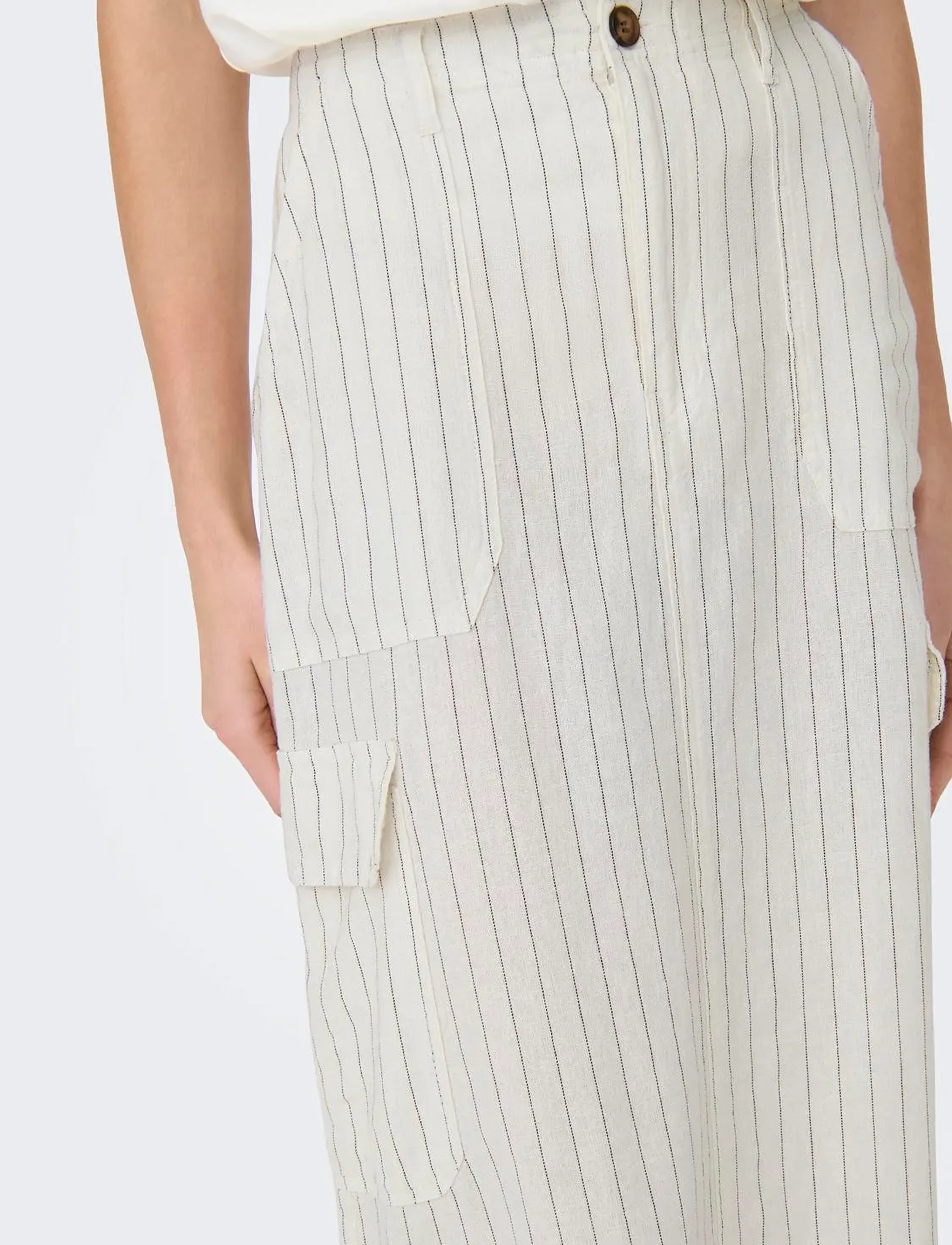 ONLY - ONLMALFY-CARO LINEN LONG SKIRT PNT - maxi nederdele - cloud dancer - 5