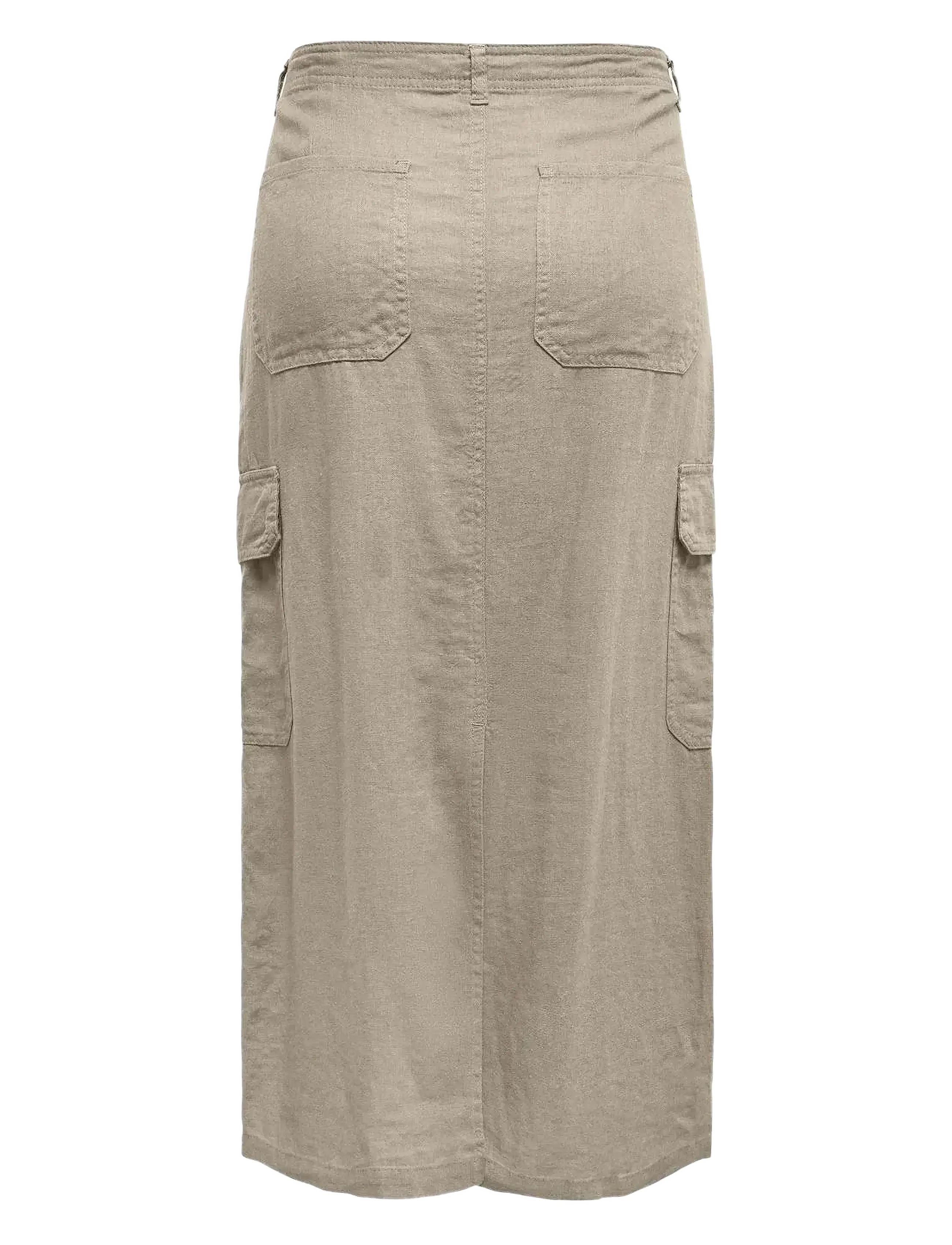 ONLY - ONLMALFY-CARO LINEN LONG SKIRT PNT - najniższe ceny - oxford tan - 1