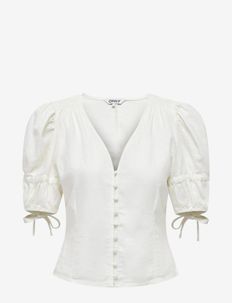 ONLCARO S/S BUT LINEN BL TOP CC PNT, ONLY