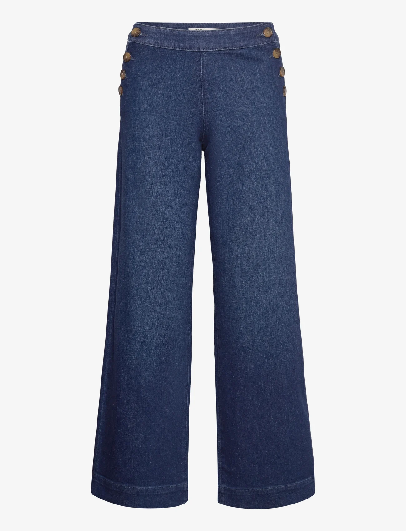 ONLY - ONLMADISON HW BUTTON WIDE DNM GEN - džinsa bikses ar platām starām - dark medium blue denim - 0