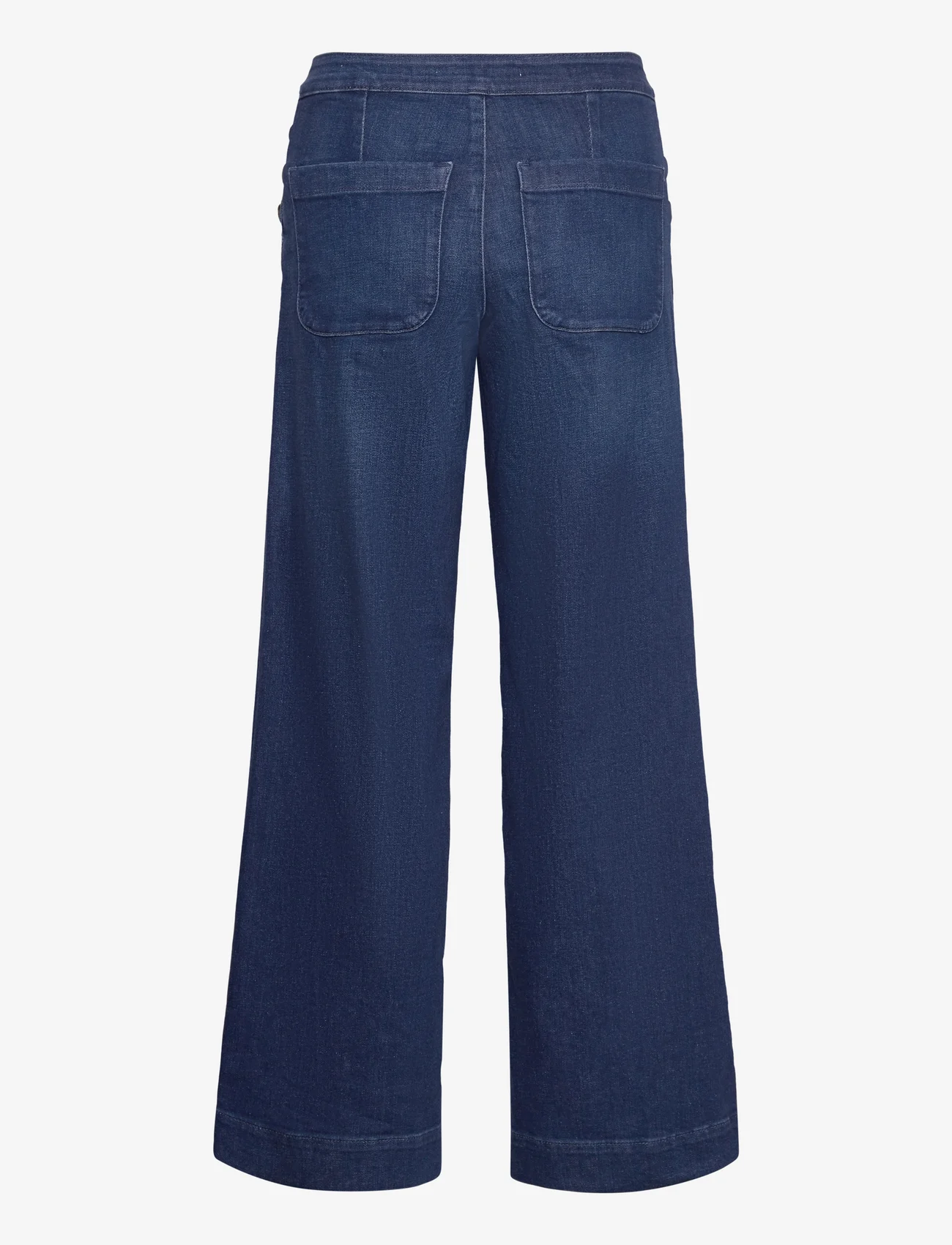 ONLY - ONLMADISON HW BUTTON WIDE DNM GEN - jeans met wijde pijpen - dark medium blue denim - 1