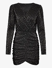 ONLY - ONLNELLY L/S SHINE WRAP DRESS CS JRS - vakarėlių drabužiai išparduotuvių kainomis - black - 0