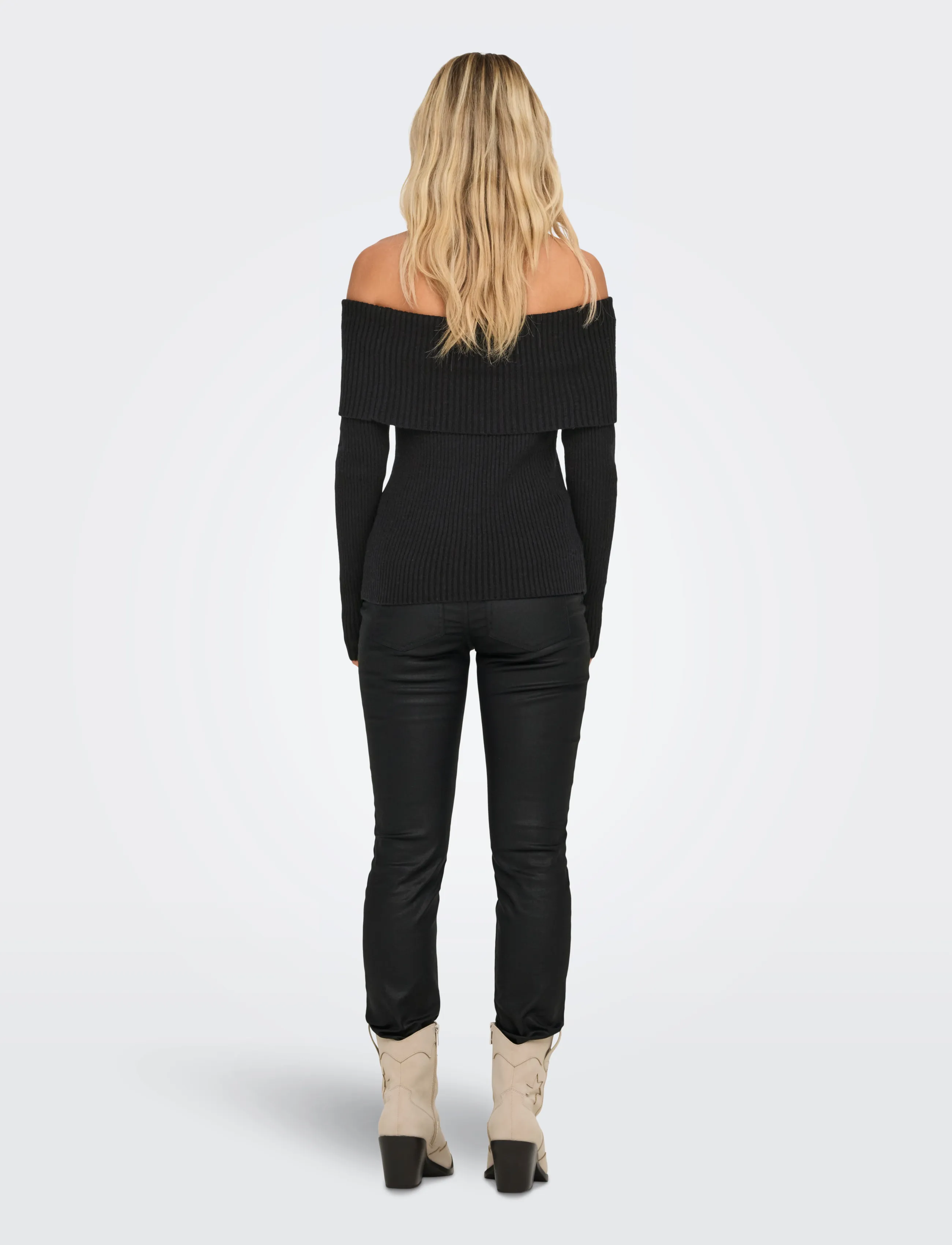 ONLY - ONLKATIA LS OFF SHOULDER KNT NOOS - pullover - black - 3