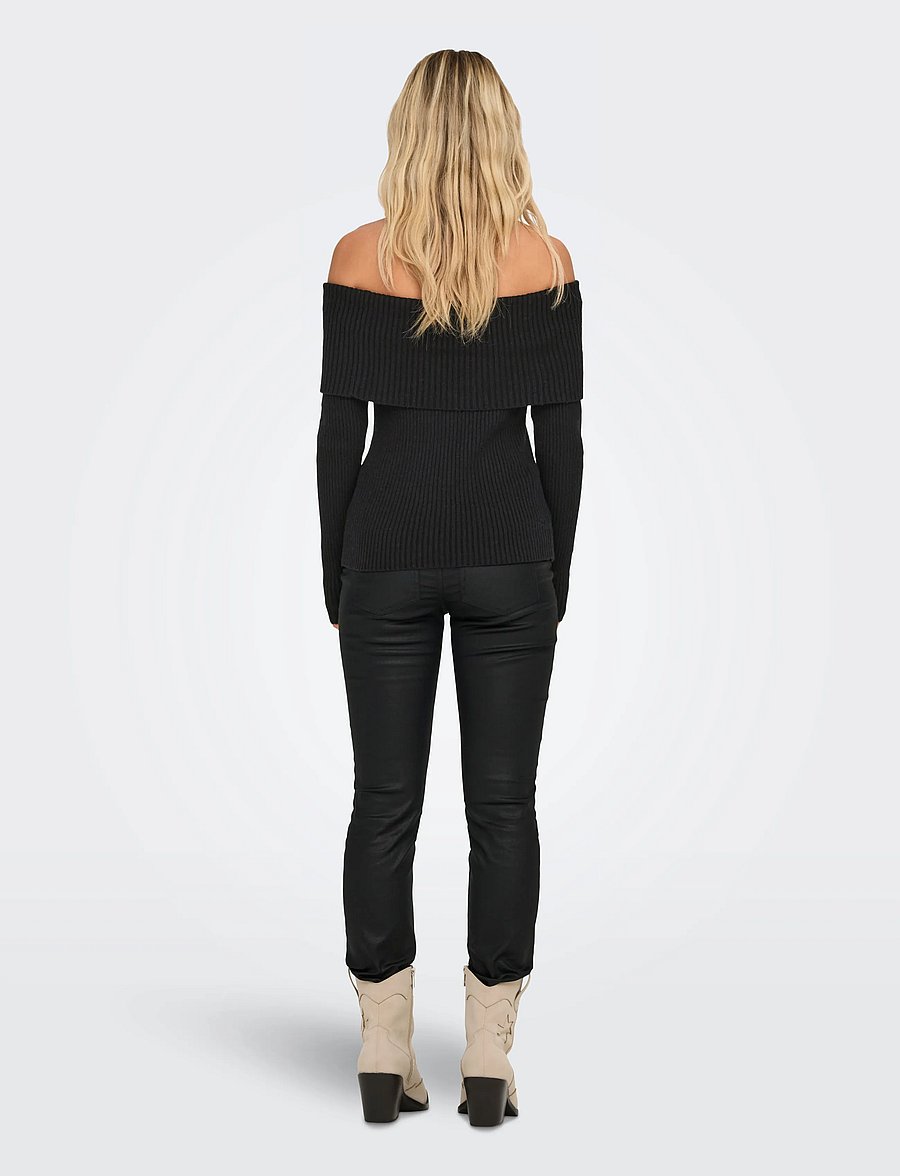 ONLY - ONLKATIA LS OFF SHOULDER KNT NOOS - pullover - black - 3