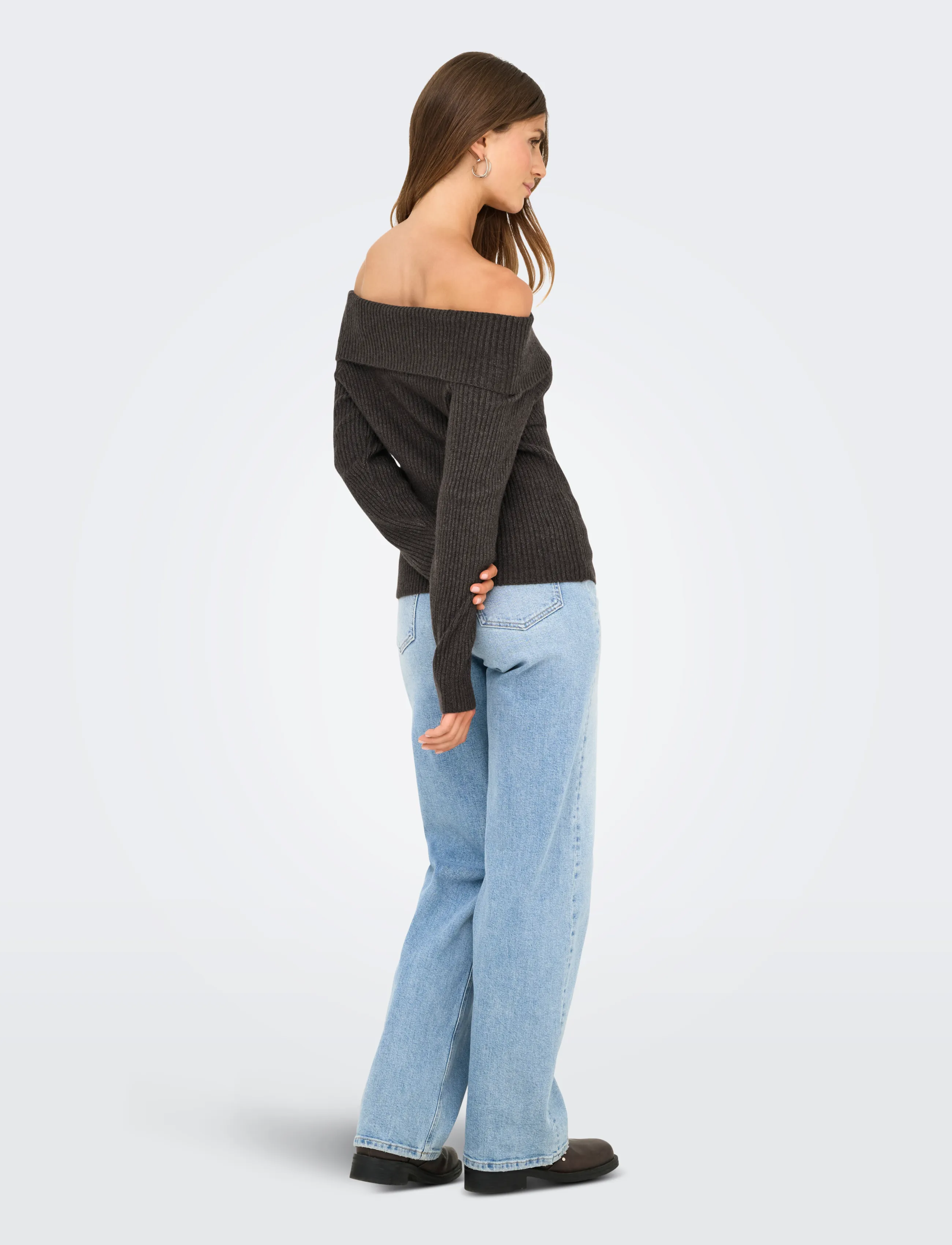 ONLY - ONLKATIA LS OFF SHOULDER KNT NOOS - pullover - chocolate torte - 3