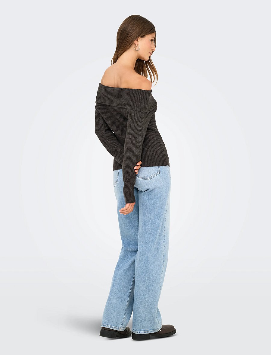 ONLY - ONLKATIA LS OFF SHOULDER KNT NOOS - pullover - chocolate torte - 3
