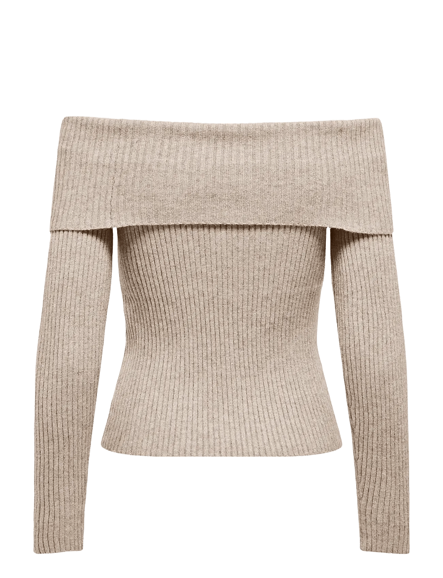 ONLY - ONLKATIA LS OFF SHOULDER KNT NOOS - kampsunid - mocha meringue - 2