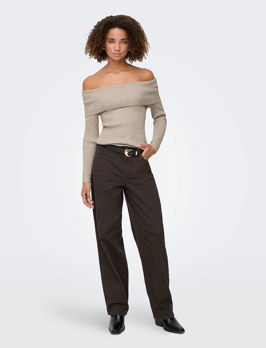 ONLY - ONLKATIA LS OFF SHOULDER KNT NOOS - kampsunid - mocha meringue - 4