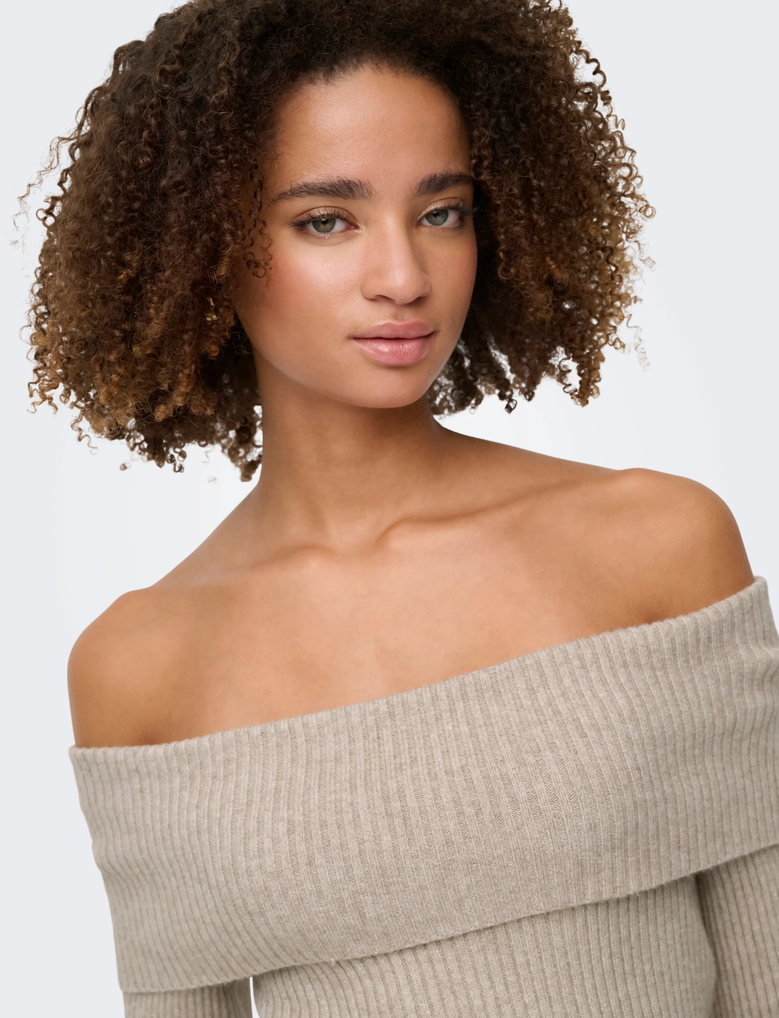 ONLY Onlkatia Ls Off Shoulder Knt Noos stickade tröjor dam – bild 6
