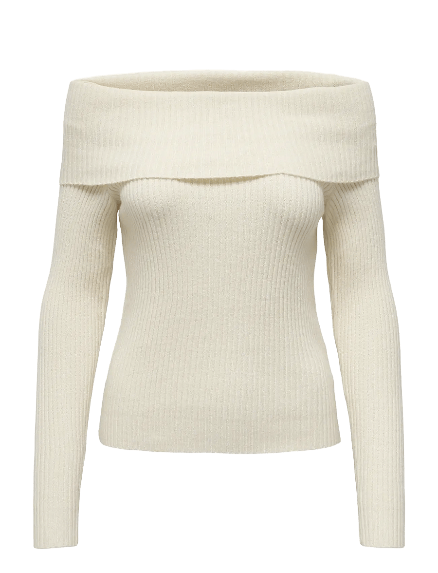 ONLY - ONLKATIA LS OFF SHOULDER KNT NOOS - stickade tröjor - whitecap gray - 1