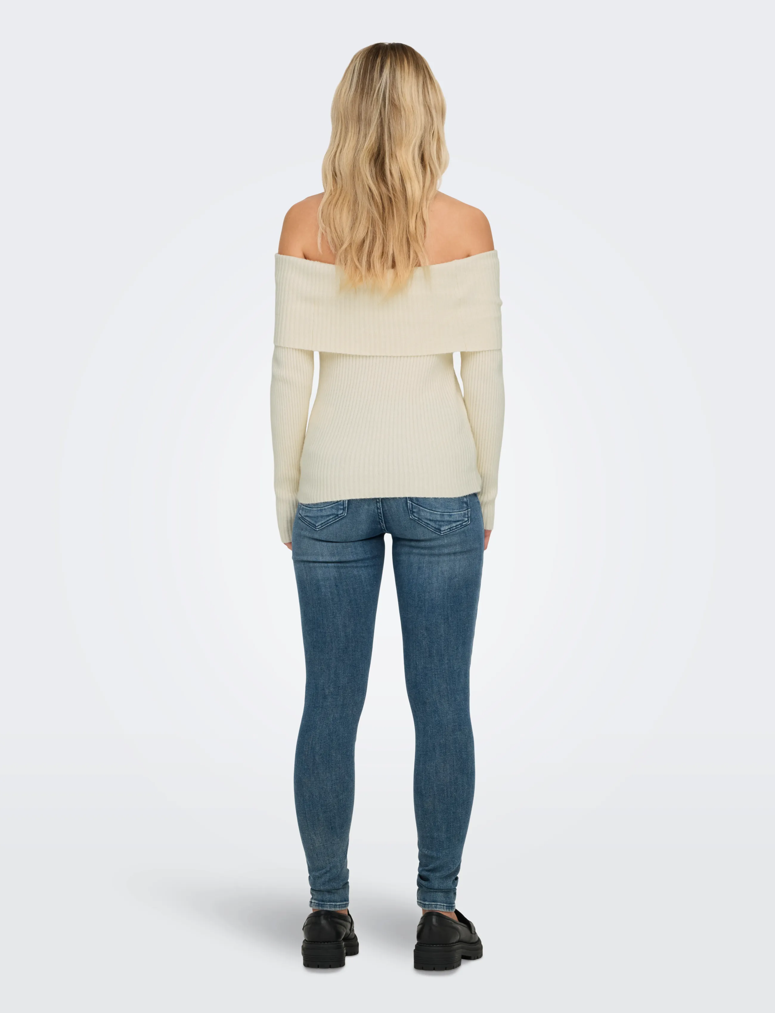 ONLY - ONLKATIA LS OFF SHOULDER KNT NOOS - stickade tröjor - whitecap gray - 3