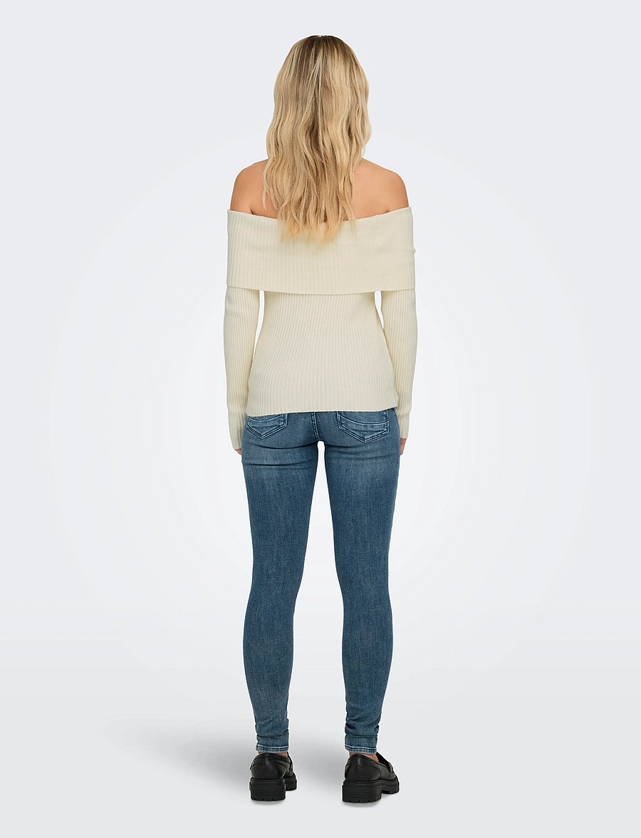 ONLY - ONLKATIA LS OFF SHOULDER KNT NOOS - stickade tröjor - whitecap gray - 3