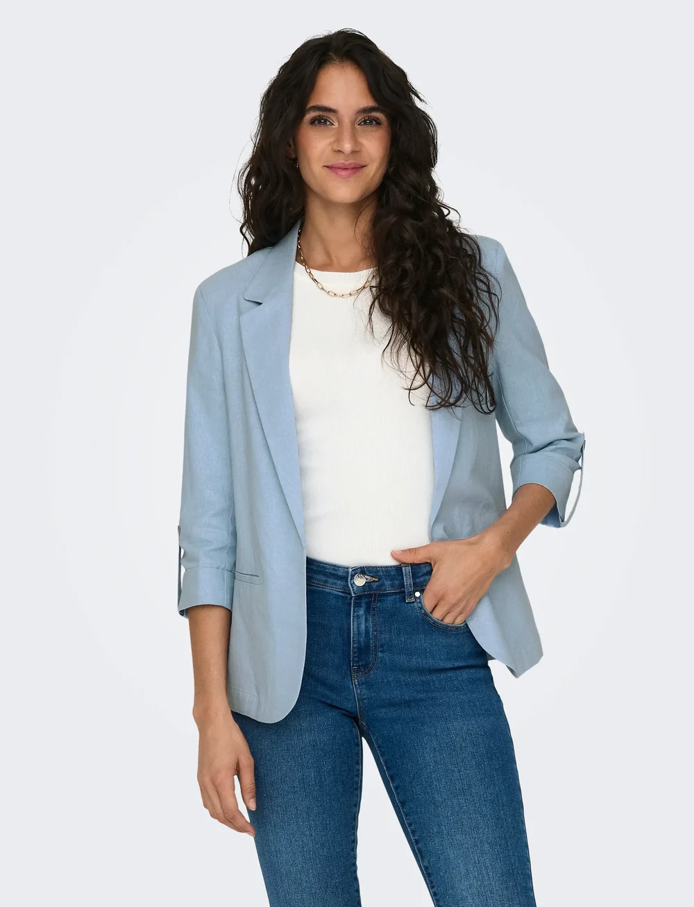 ONLY - ONLCARO 3/4 UNLINED BLAZER CC TLR - enkeltradede blazere - cashmere blue - 0