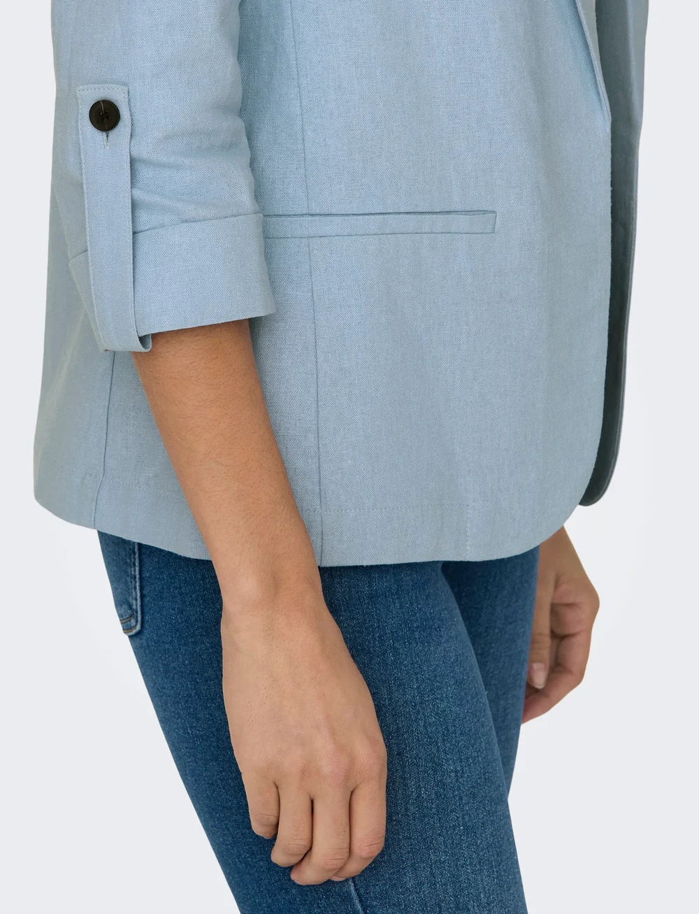 ONLY - ONLCARO 3/4 UNLINED BLAZER CC TLR - enkeltradede blazere - cashmere blue - 4