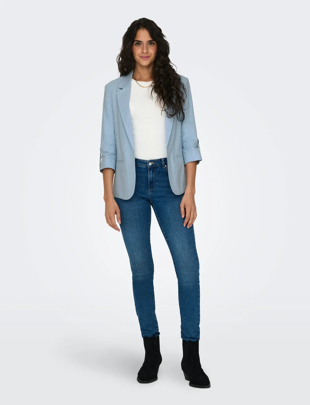 ONLY - ONLCARO 3/4 UNLINED BLAZER CC TLR - enkeltradede blazere - cashmere blue - 5