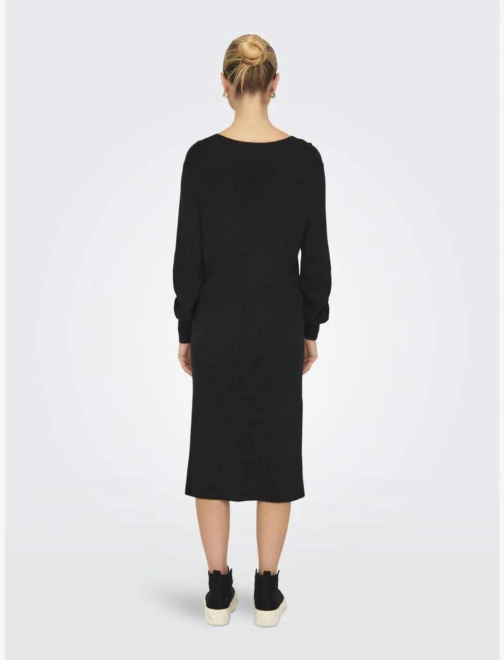 ONLY - ONLKATIA LS V-NECK DRESS NCA KNT - neulemekot - black - 3