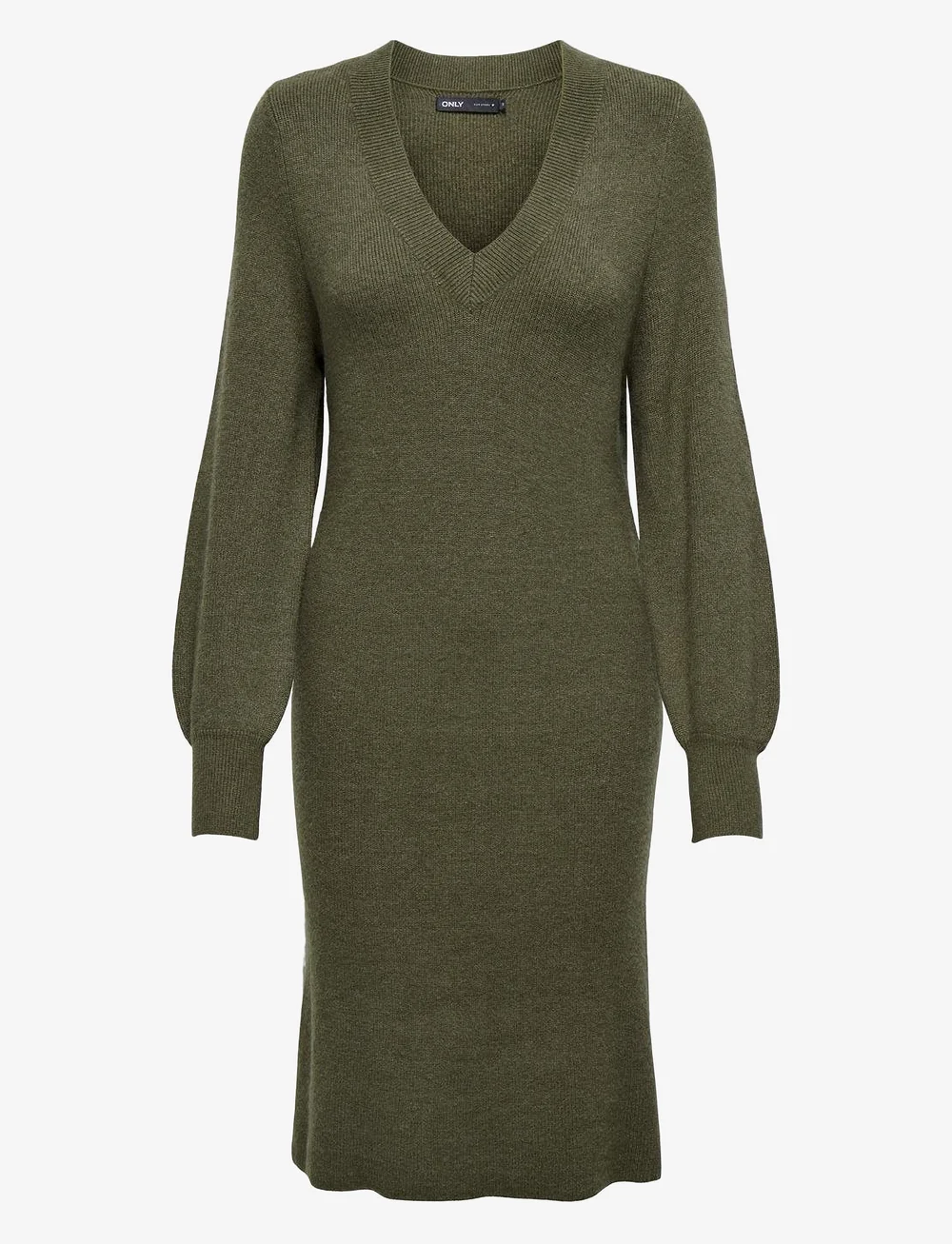 ONLY - ONLKATIA LS V-NECK DRESS NCA KNT - stickade klänningar - kalamata - 1