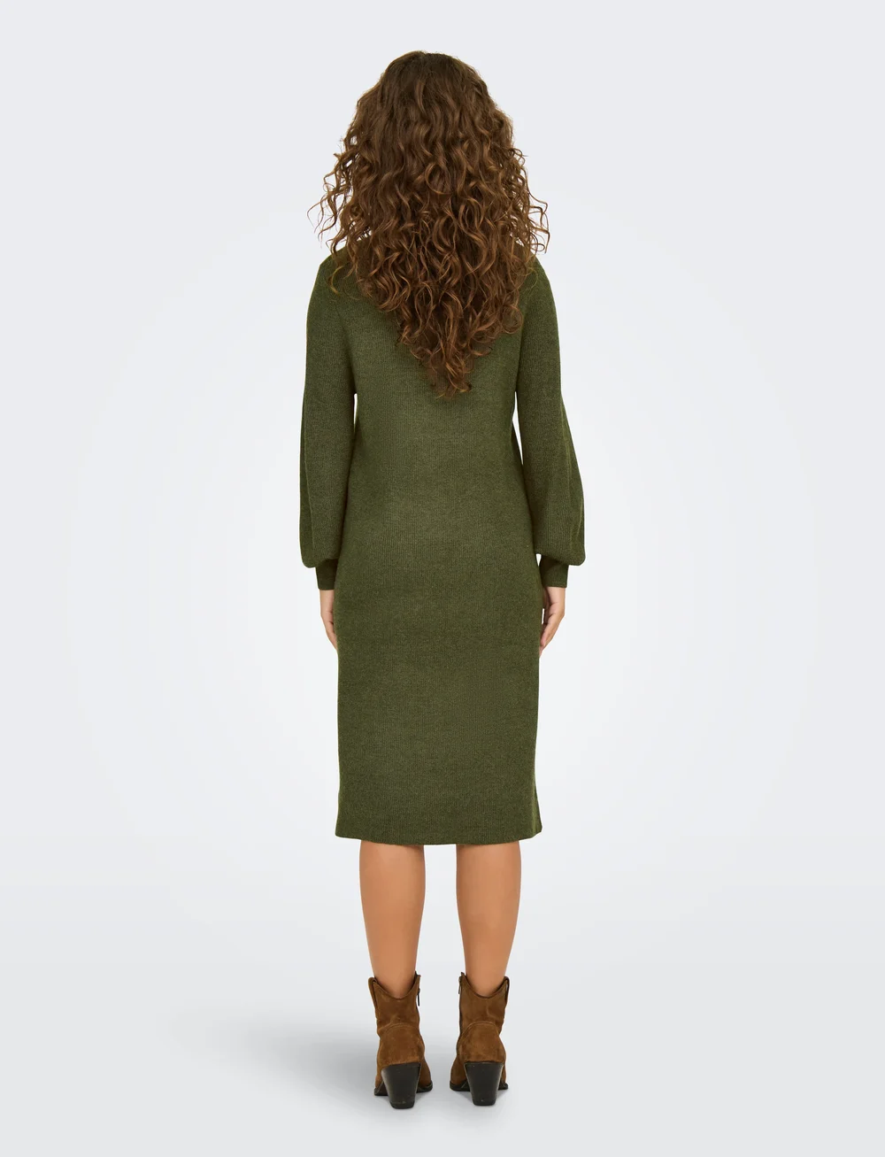 ONLY - ONLKATIA LS V-NECK DRESS NCA KNT - stickade klänningar - kalamata - 3