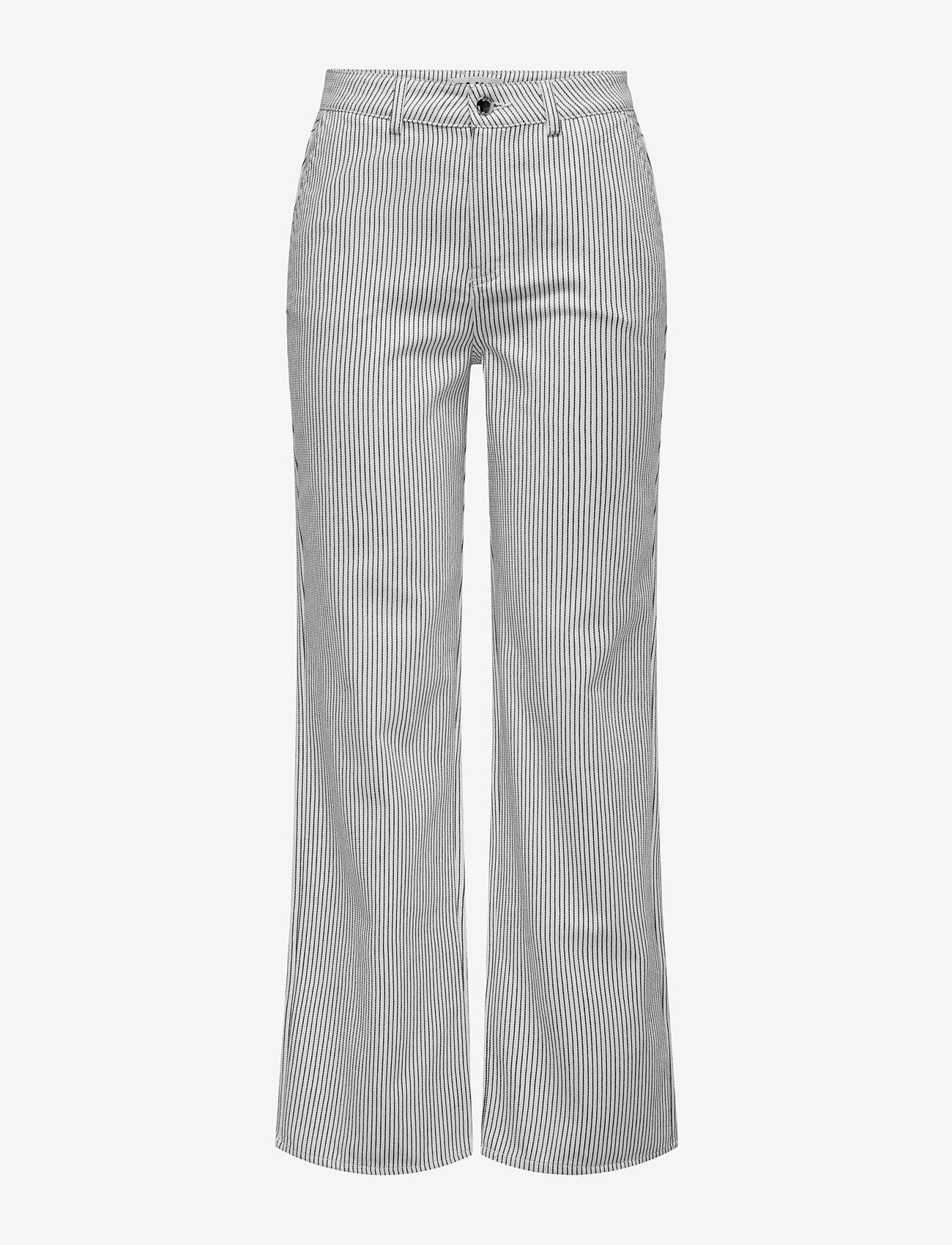 ONLY - ONLMERLE HW STRAIGHT STRIPE PANT CC PNT - madalaimad hinnad - white - 0