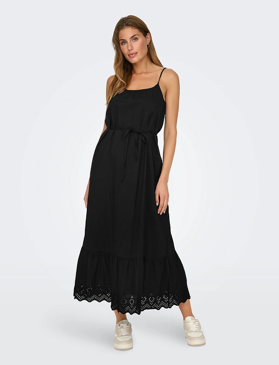 ONLY - ONLLOU LIFE EMB STRAP ANKEL DRESS PTM - zomerjurken - black - 4