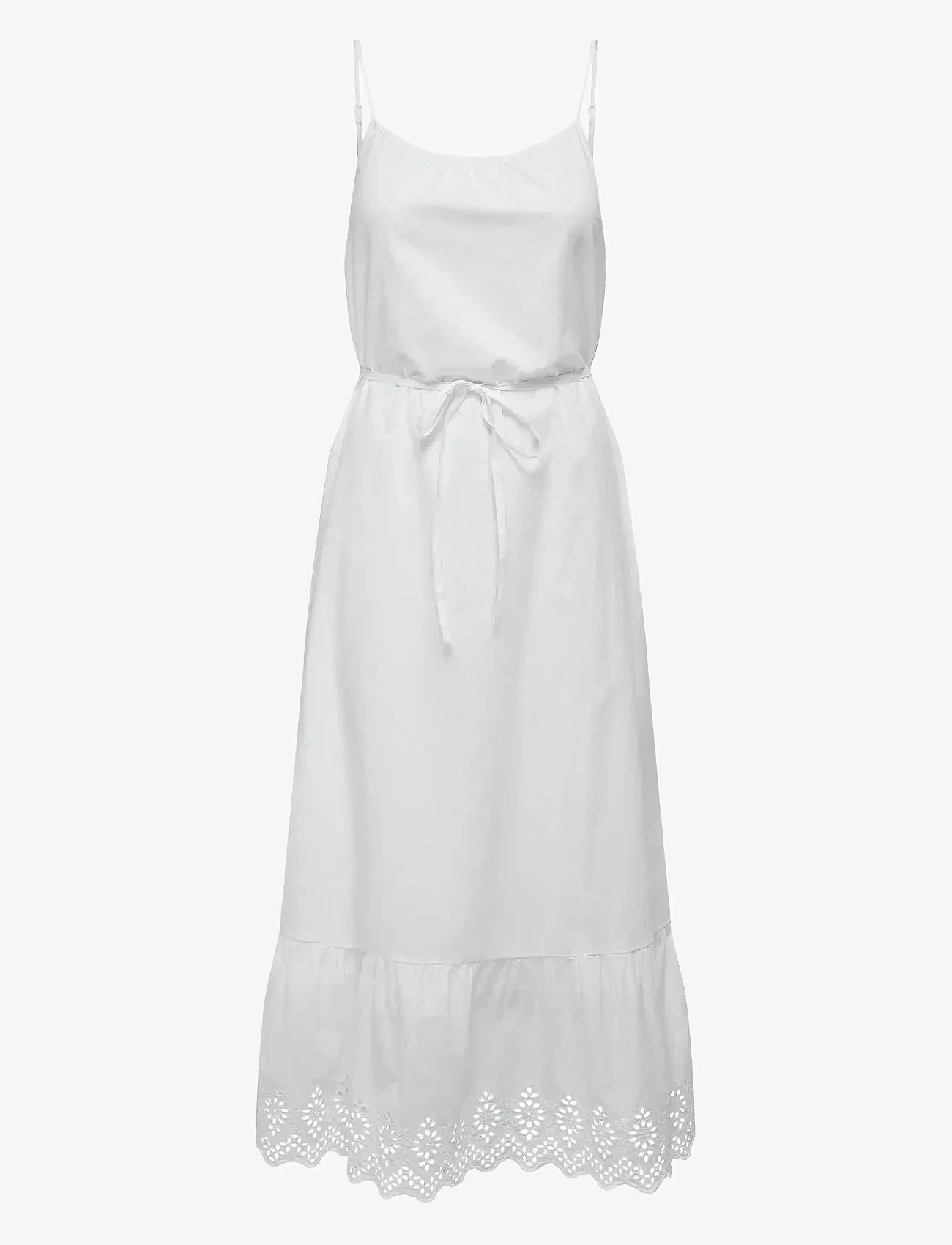 ONLY - ONLLOU LIFE EMB STRAP ANKEL DRESS PTM - summer dresses - bright white - 1
