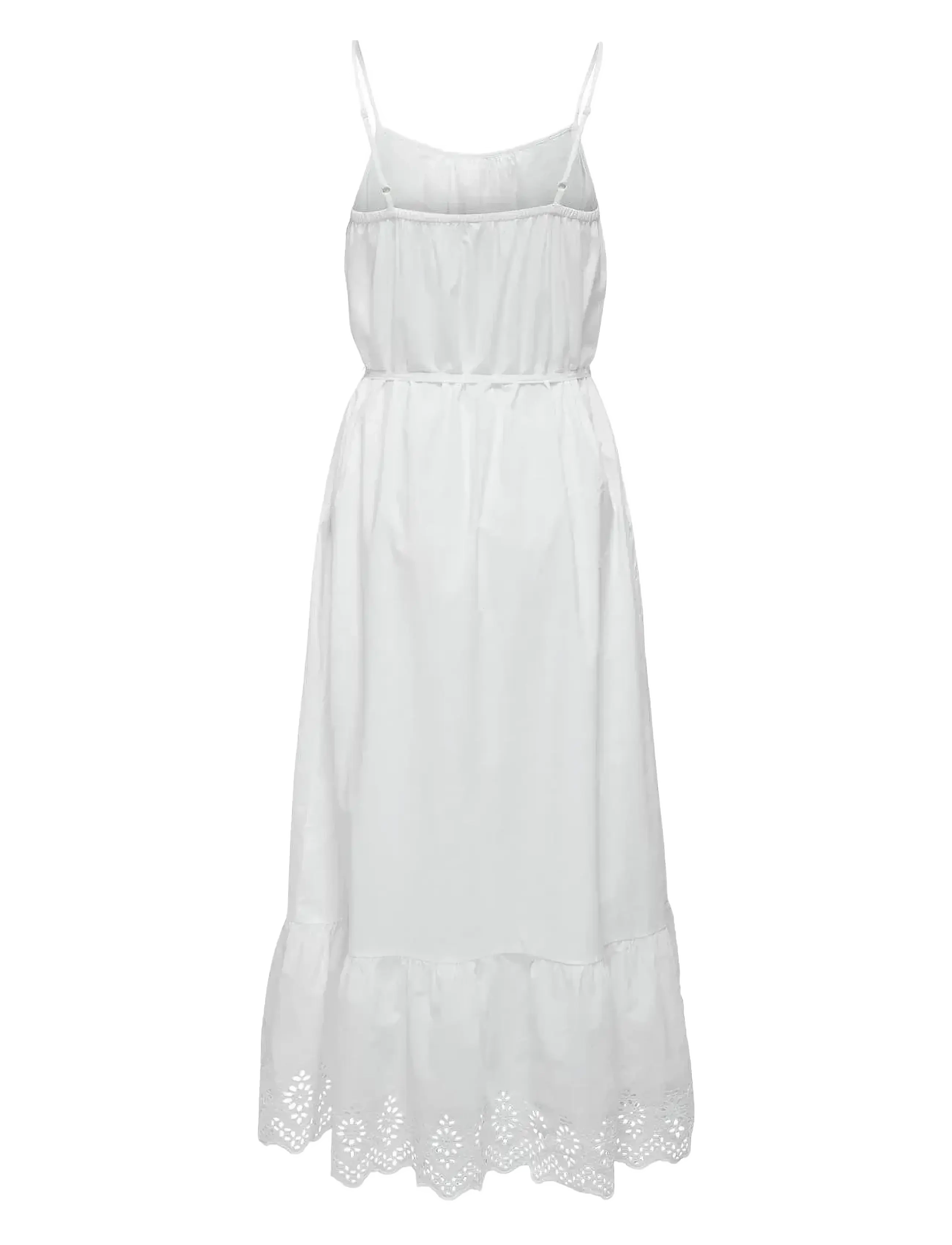 ONLY - ONLLOU LIFE EMB STRAP ANKEL DRESS PTM - summer dresses - bright white - 2