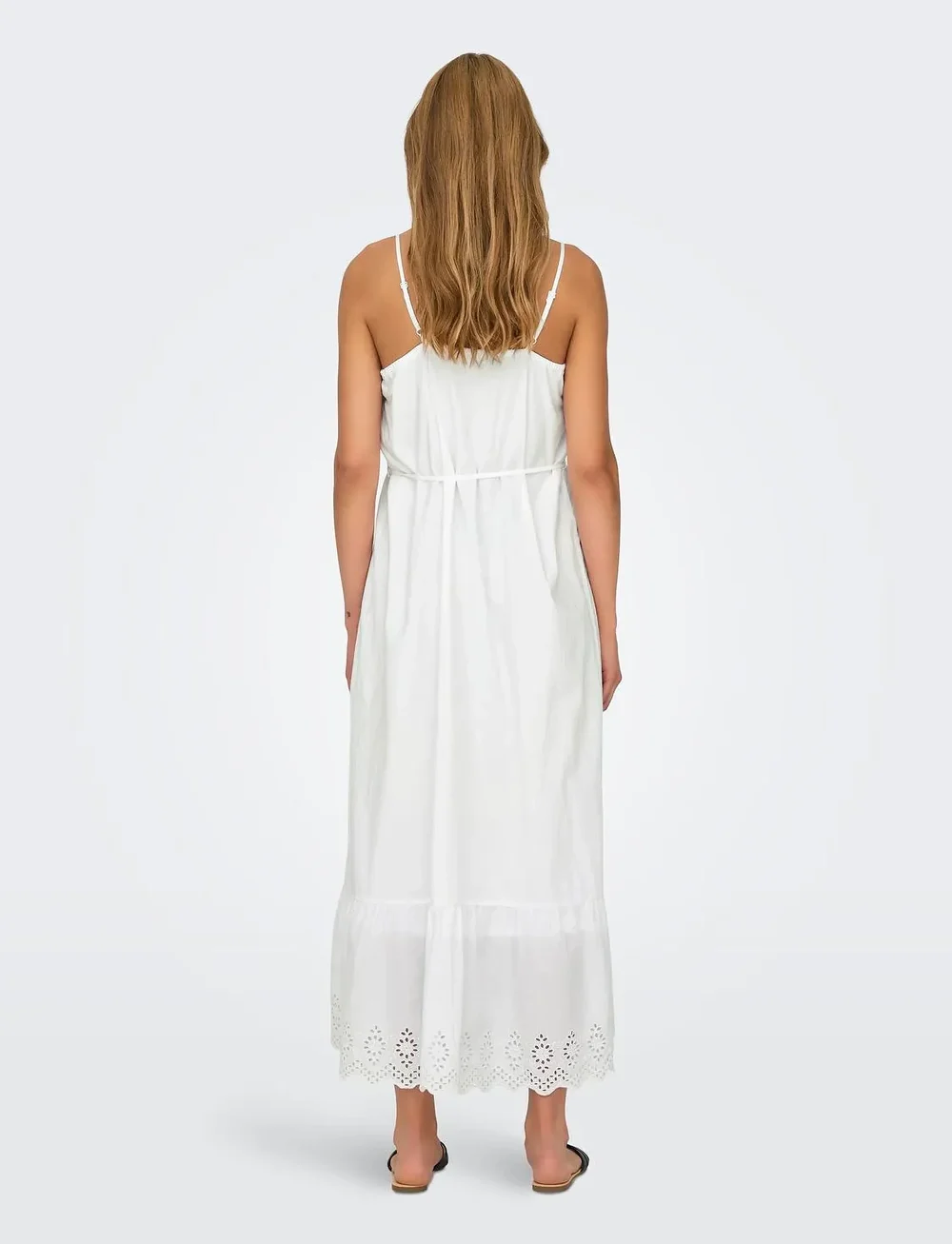 ONLY - ONLLOU LIFE EMB STRAP ANKEL DRESS PTM - sommerkjoler - bright white - 3