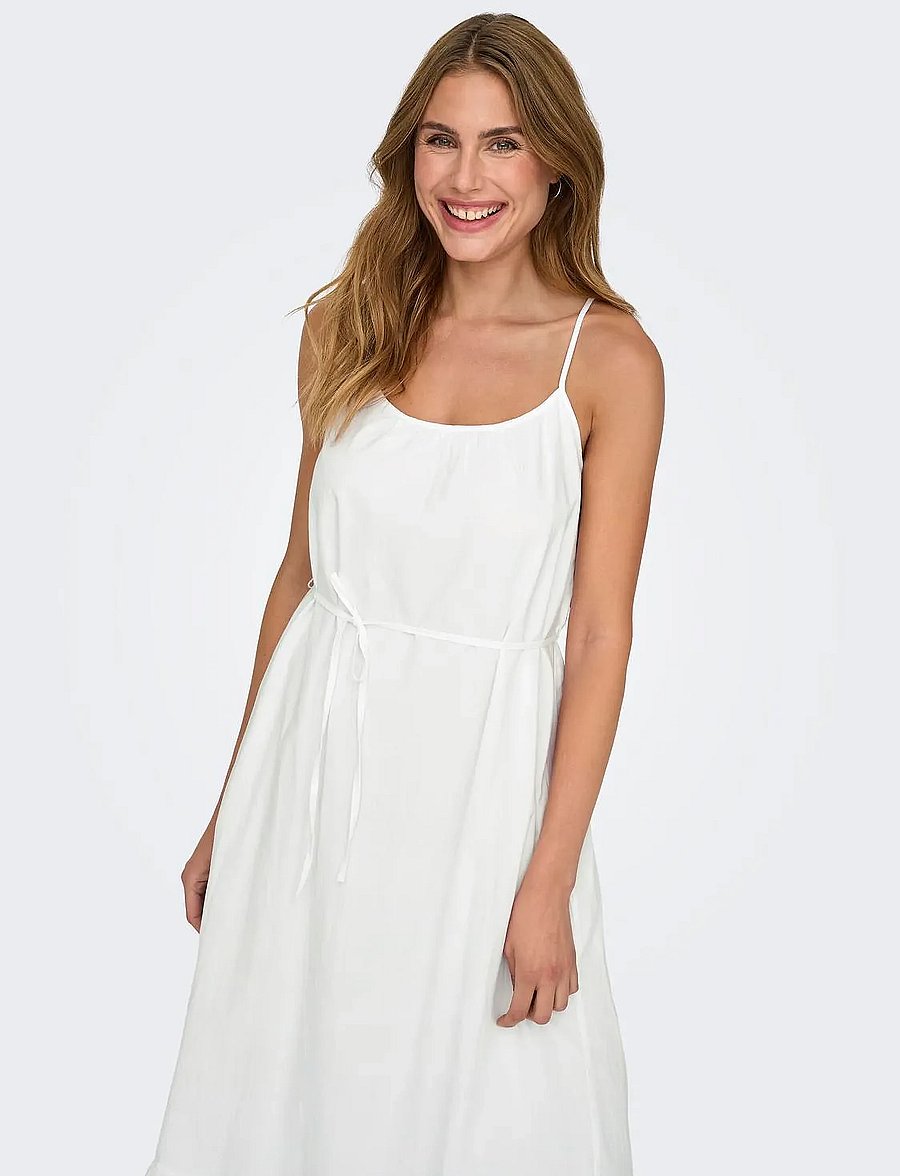 ONLY - ONLLOU LIFE EMB STRAP ANKEL DRESS PTM - sommerkjoler - bright white - 5