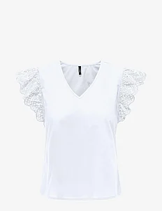 ONLLOU LIFE EMB S/S FRILL TOP PTM, ONLY