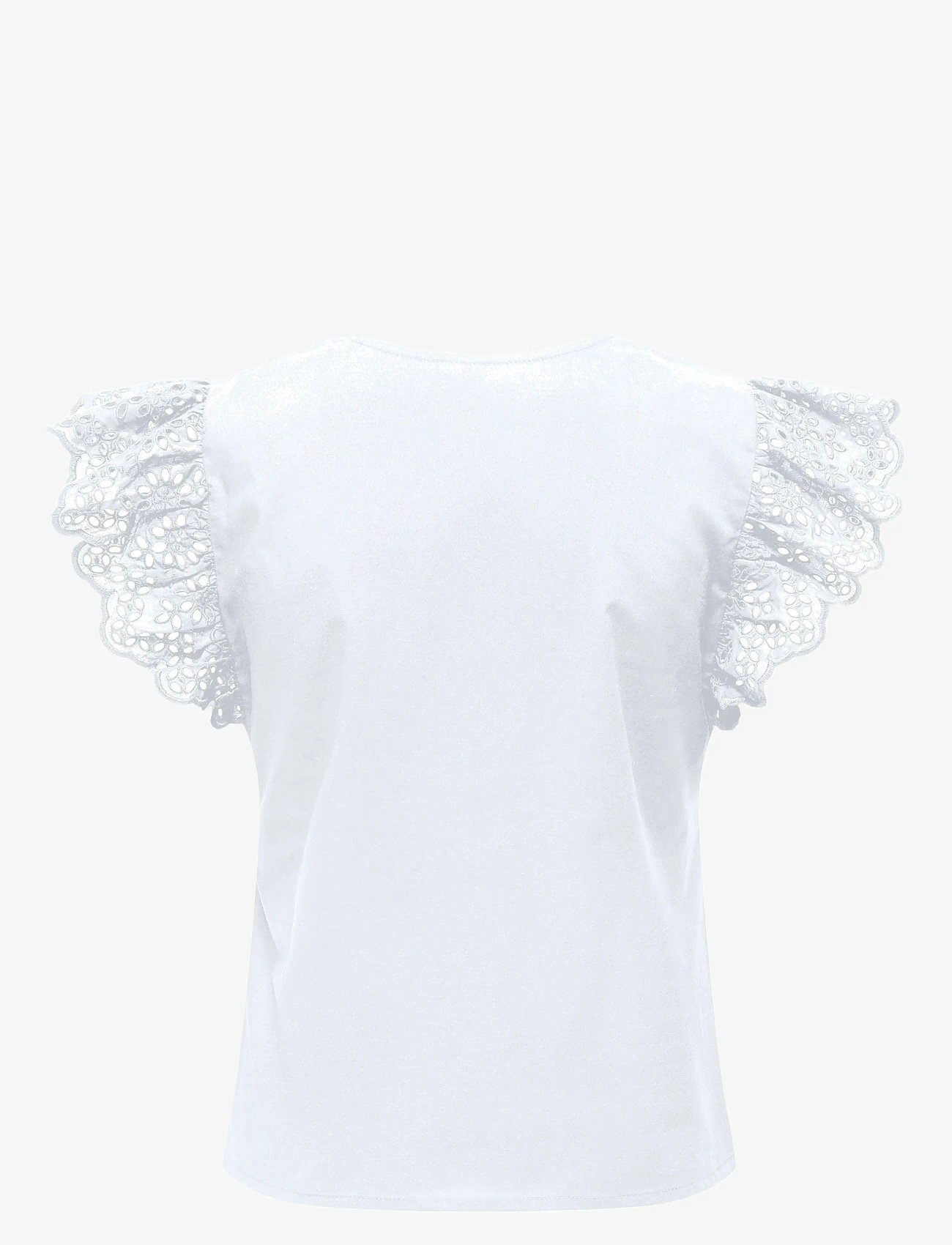 ONLY - ONLLOU LIFE EMB S/S FRILL TOP WVN - sleeveless blouses - bright white - 2