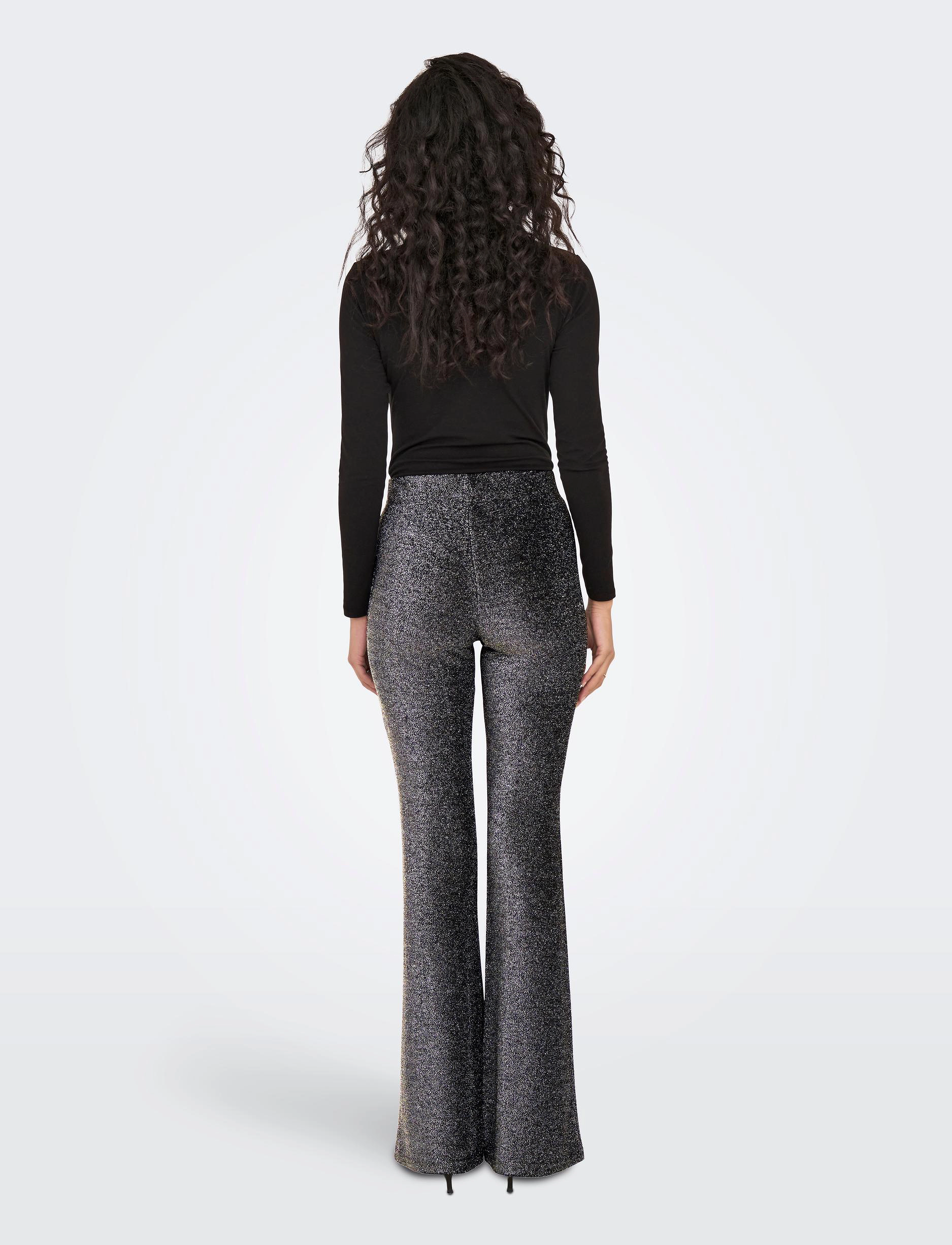 ONLY - ONLRICH GLITTER FLARED PANT CS JRS - laveste priser - silver metallic - 3