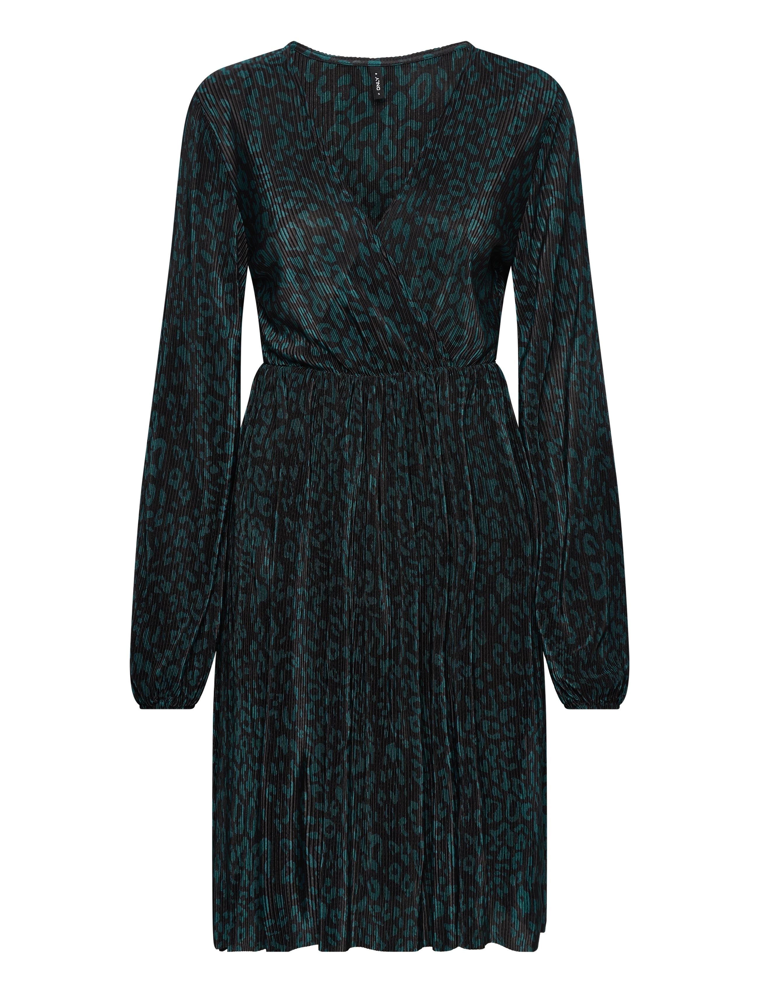 ONLY ONLNISA L/S PLISSE BK WRAP DRESS CS JRS - Midi kjoler - BLACK / black