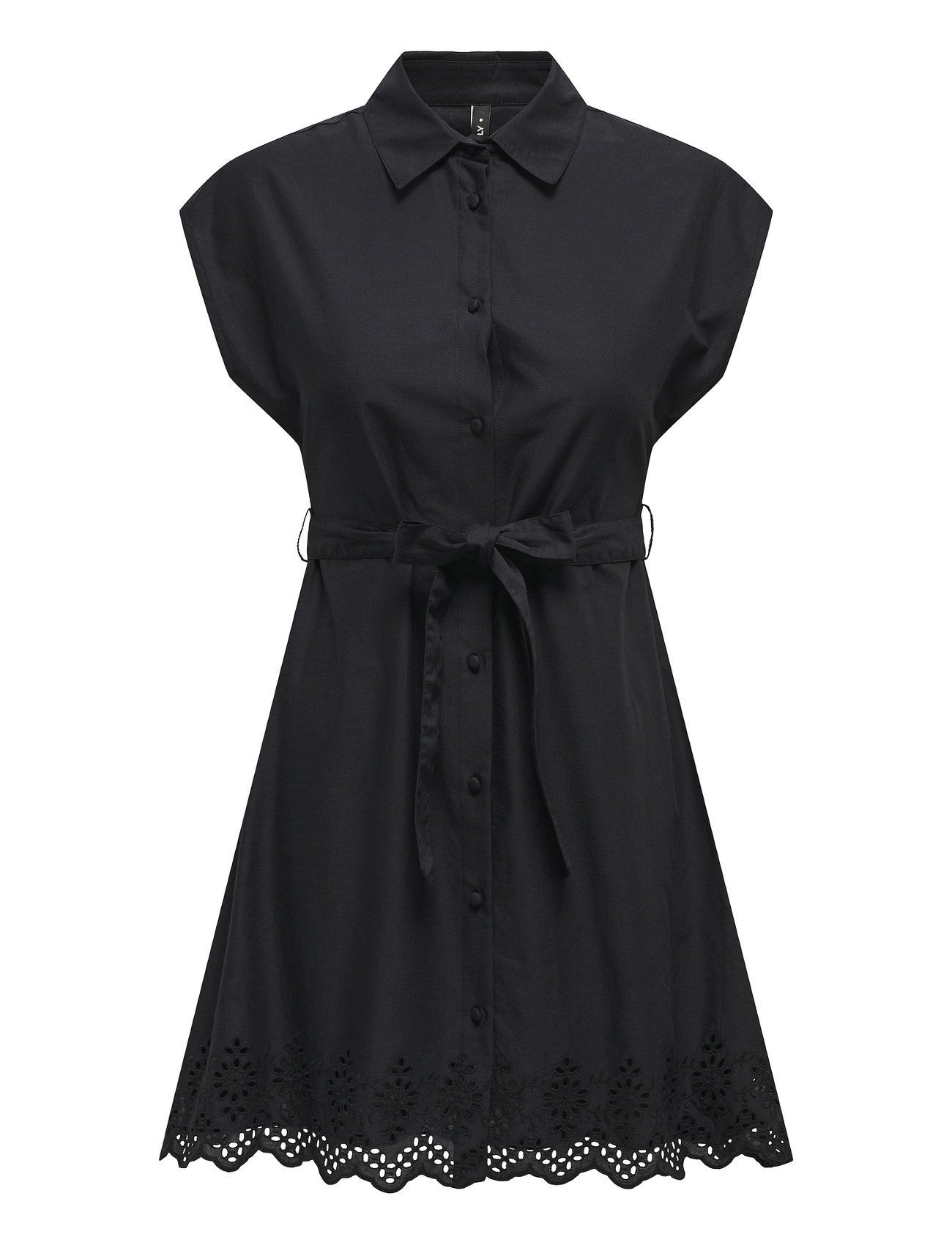 ONLY - ONLLOU LIFE EMB S/S SHIRT DRESS PTM - sukienki koszulowe - black - 1