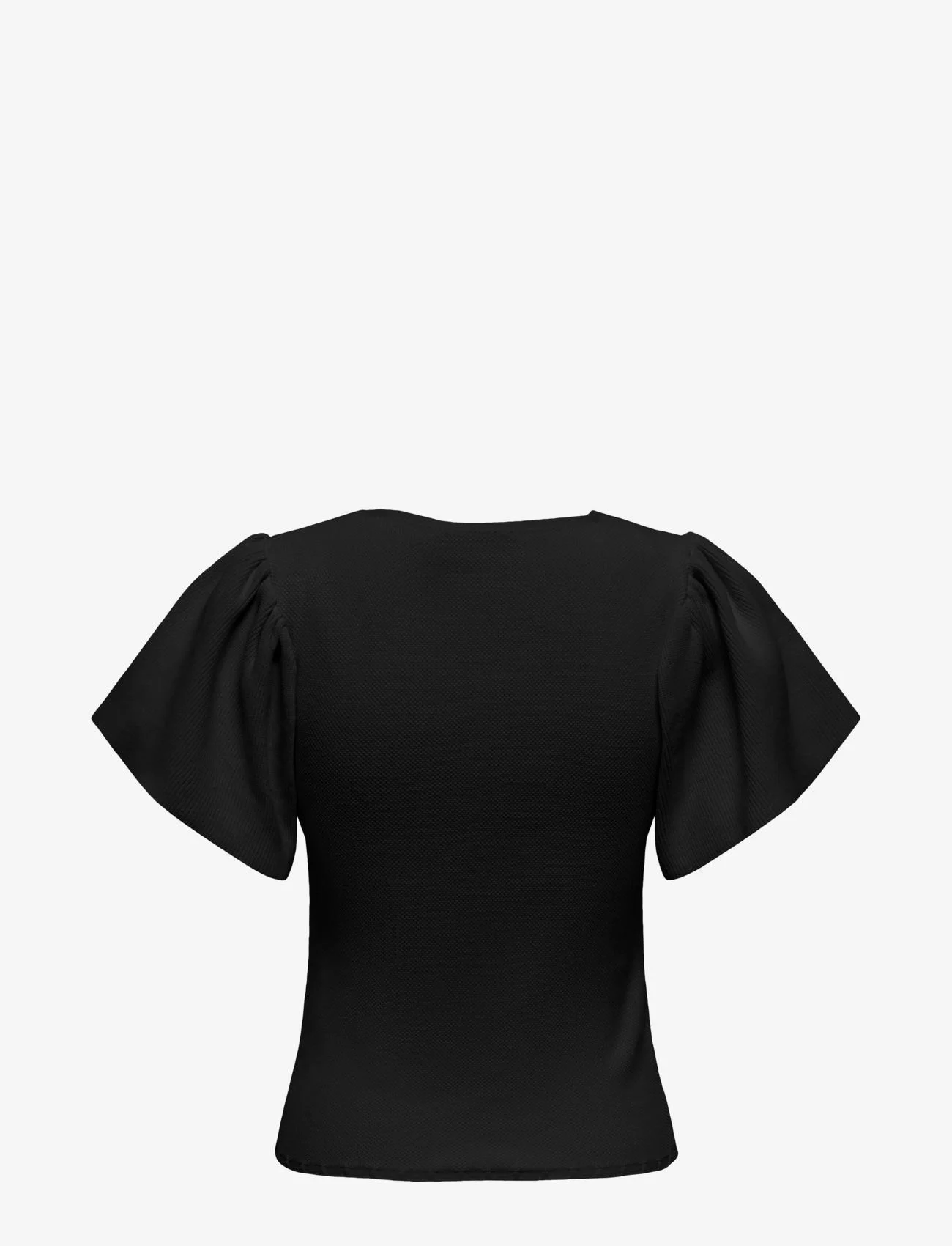 ONLY - ONLKENDRA SS V-NECK KNT - short-sleeved blouses - black - 1