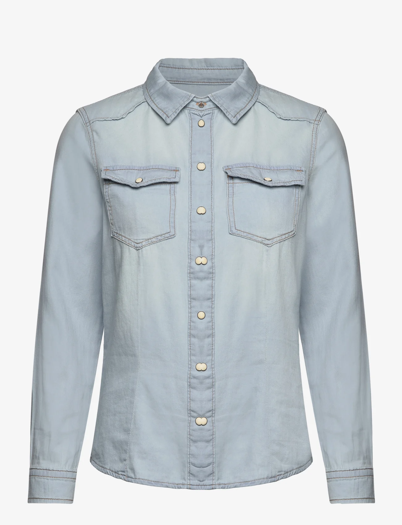 ONLY - ONLALEXA L/S DNM SHIRT ANA NOOS - džinsiniai marškiniai - light blue denim - 0