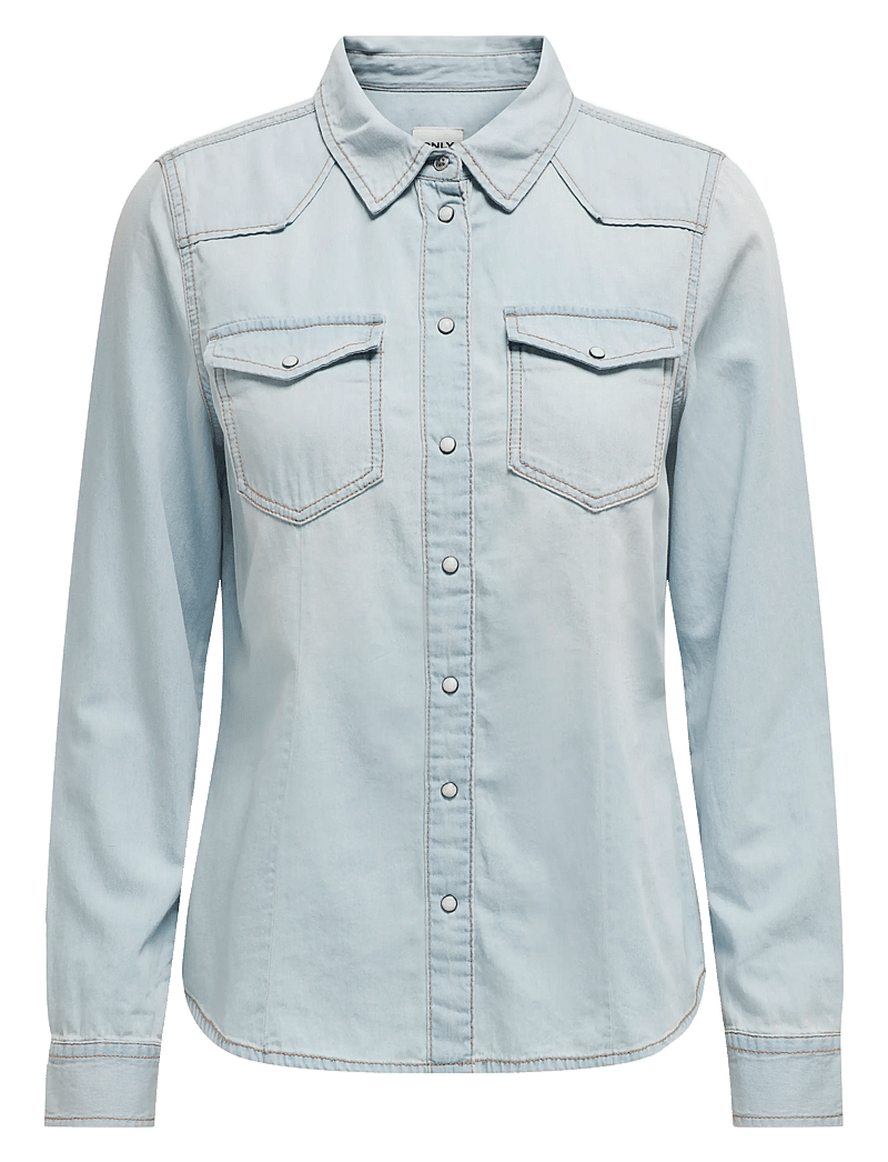 ONLY - ONLALEXA L/S DNM SHIRT ANA NOOS - jeansskjortor - light blue denim - 1